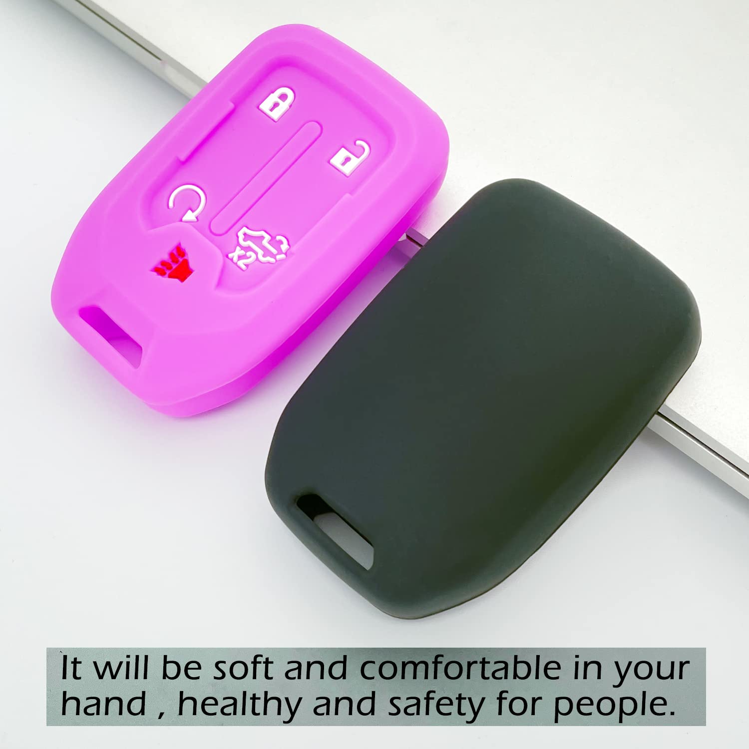 Tandrive 2Pcs Silicone Smart Key Fob Case Cover For 2023 2022 2021 2020 2019 Chevy Silverado And Gmc Sierra 1500 2500Hd 3500Hd,