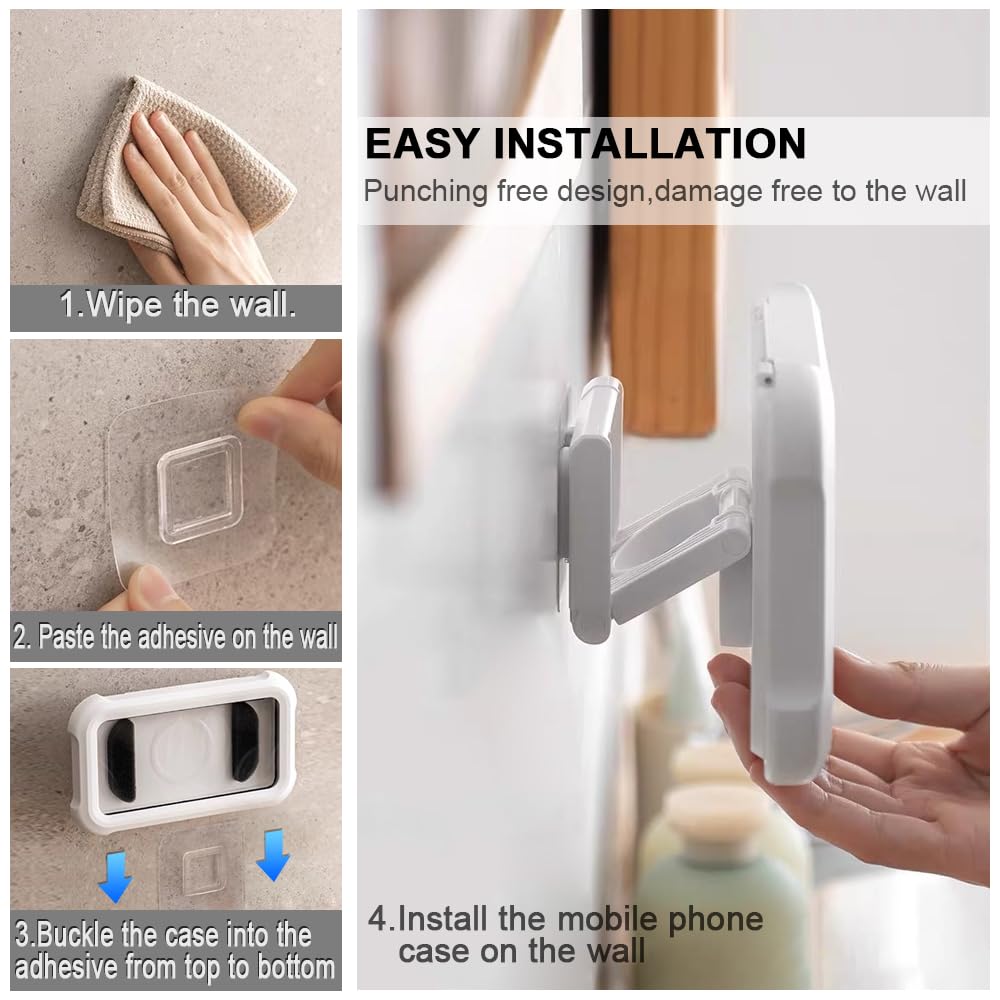 Cymtkbr Shower Phone Holder Waterproof,480 Rotating Wall Phone Holder Mount With Hd Touch Screen Guardian Phone Up To 7 Inch For