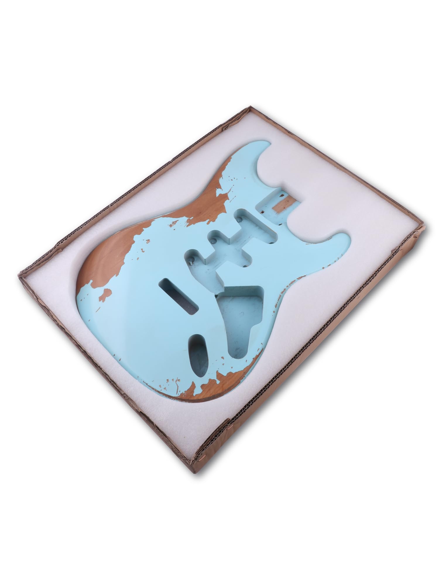 Sunsmile Relic Electric Guitar Body Nitro Top Alder Wood St Style Diy Guitar Body S S S Sonic Blue.
