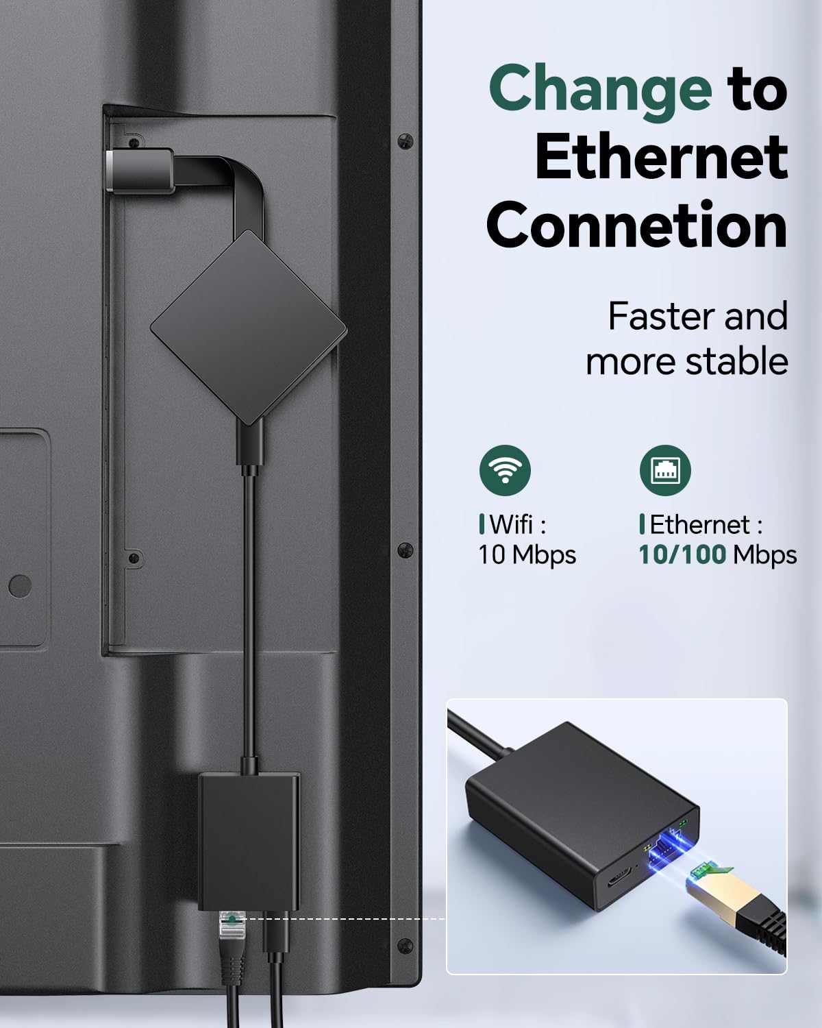 Zexmte Ethernet Adapter For Fire Tv Stick, Micro Usb To Rj45 Ethernet Adapter, Firestick Ethernet Compatible With Fire Tv Stick