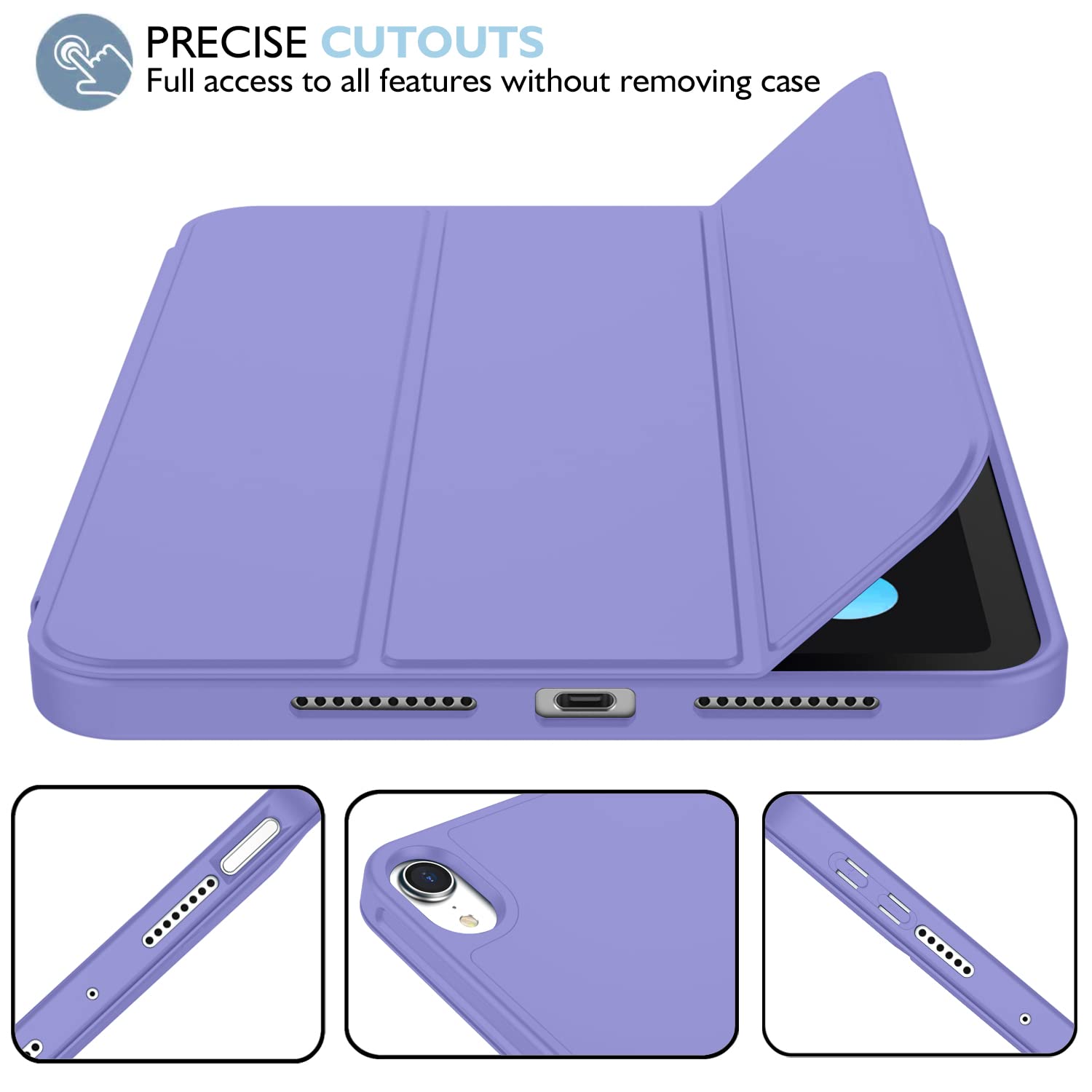 Imieet Ipad Mini 7 Case 2024 (A17 Pro), Ipad Mini 6 Case (8.3 Inch,2021 Model), Ipad Mini 7Th/6Th Generation Case With Pencil Holder, Trifold Stand Smart Case With Soft Tpu Back,Slate Blue