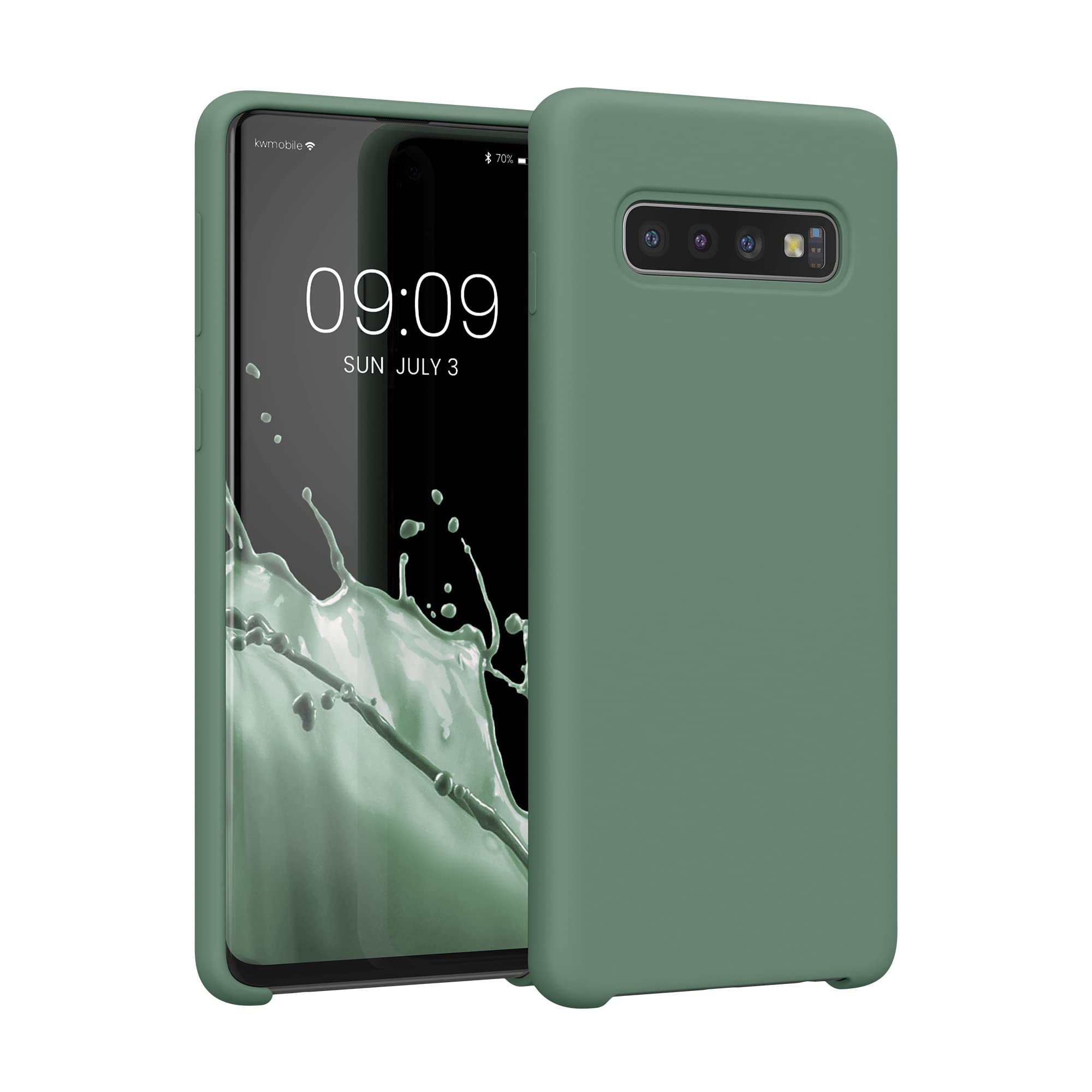 kwmobile Case Compatible with Samsung Galaxy S10 Case - TPU Silicone Phone Cover with Soft Finish - Forest Green