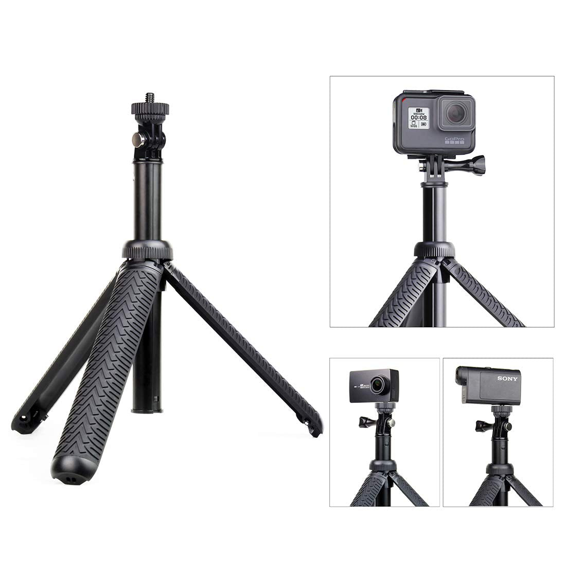 Extendable Selfie Stick/Handgrip/Monopod/Tripod For Gopro Hero 13 12 11 10 9 8 7 6 5 4 3 2 Session 2018, Acaso, Ek5000 Ek7000/Sj