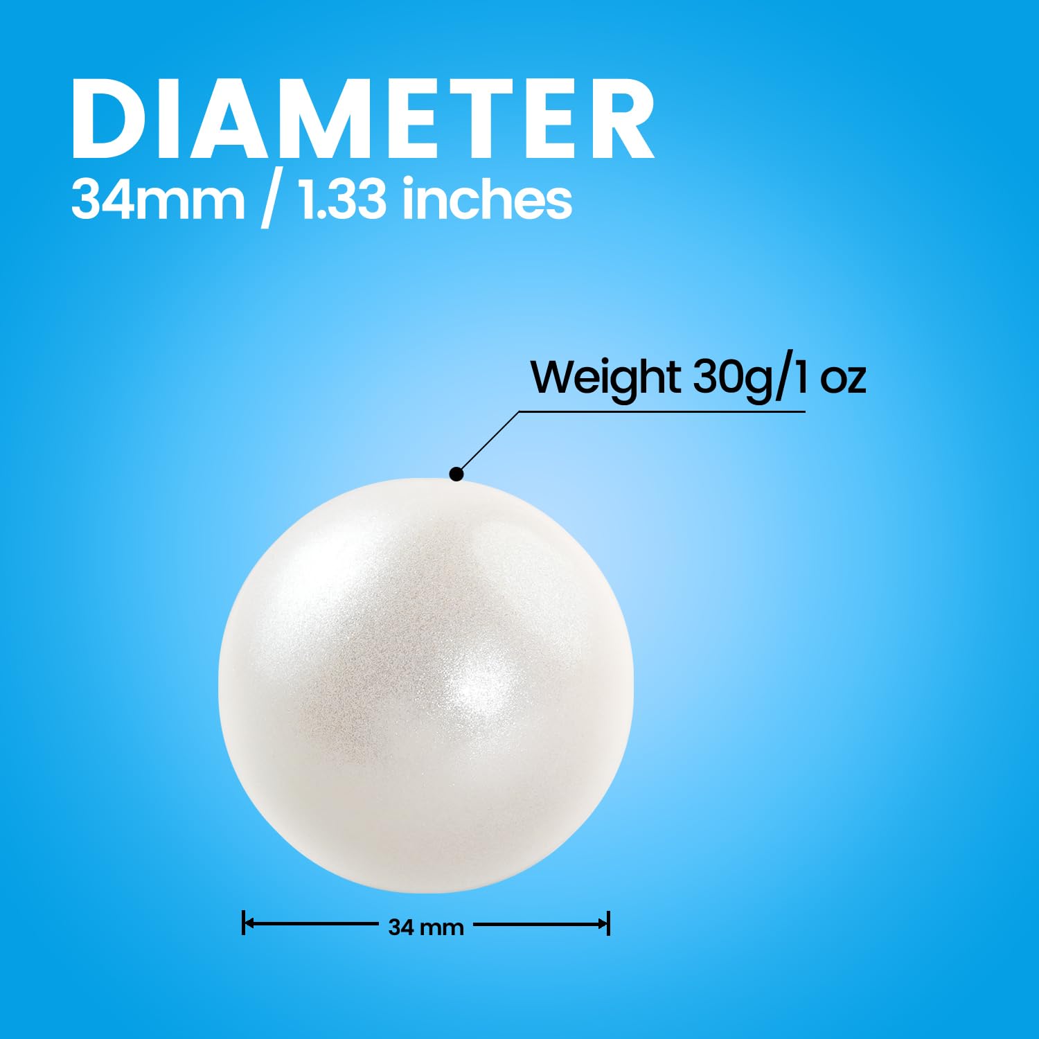 Perixx Peripro 303 Gwh Small Trackball   1.34 Inches Replacement Ball For Perimice And M570   Glossy White