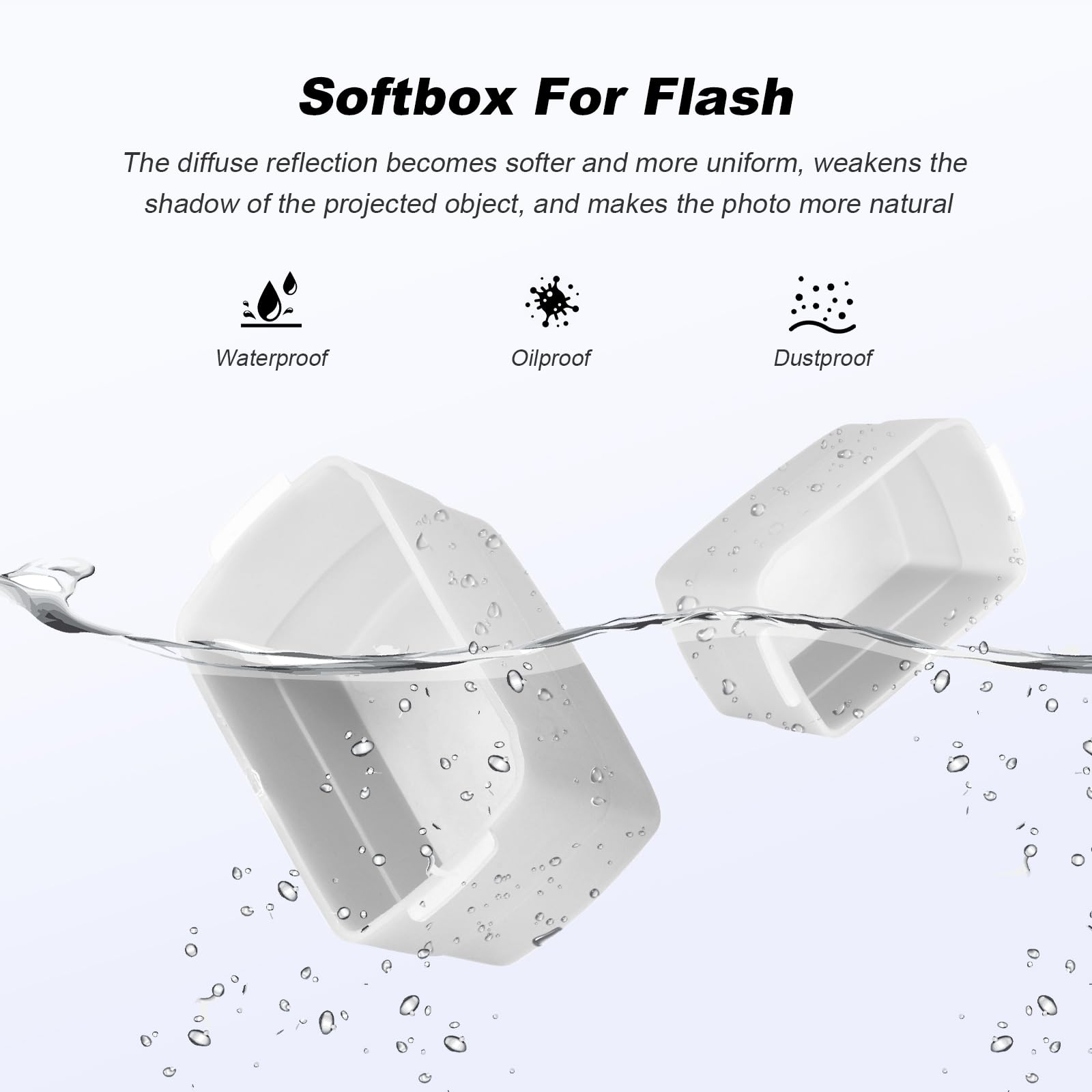 Soonpho 3Pcs Flash Diffuser, White Bounce Light Diffuser Kit Compatible For Godox, Canon, Nikon, Sony, Olympus, Fuji Hot Shoe Mo