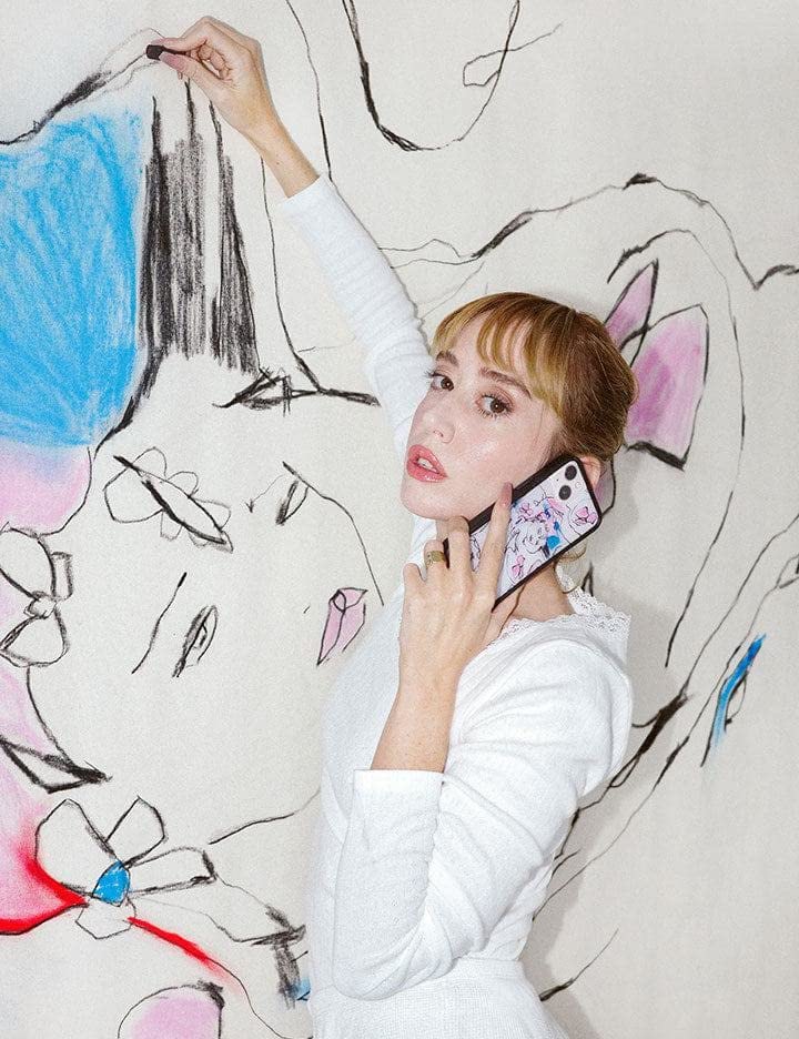 Wildflower Cases - Natalie Krim Case, Compatible With Apple Iphone 13 Pro | Artistic, Horse Girl, Trendy, Cute, White - Protecti