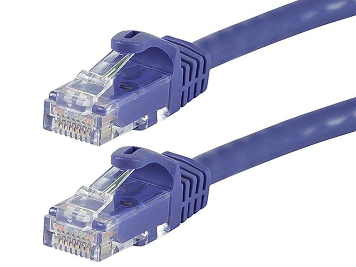 Monoprice Cat6 50Ft Purple Patch Cable Utp 24Awg 550Mhz Pure Bare Copper Snagless Rj45 Flexboot Series Ethernet Cable