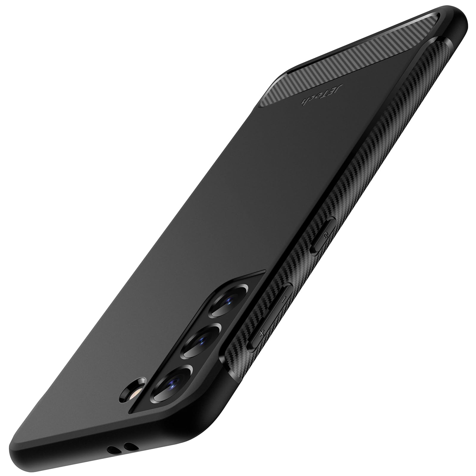 JETech Slim Fit Case for Samsung Galaxy S21 FE 5G 6.4-Inch, Thin Phone Cover with Shock-Absorption and Carbon Fiber Design (Blac