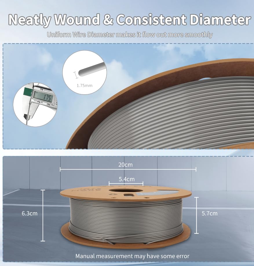 3Dhojor 3D Printer Filament Basic Pla 300Mm/S 1Kg Cardboard Spool (2.2Lbs),Dimensional Accuracy +/- 0.03 Mm Fit Most 3D Fdm Prin