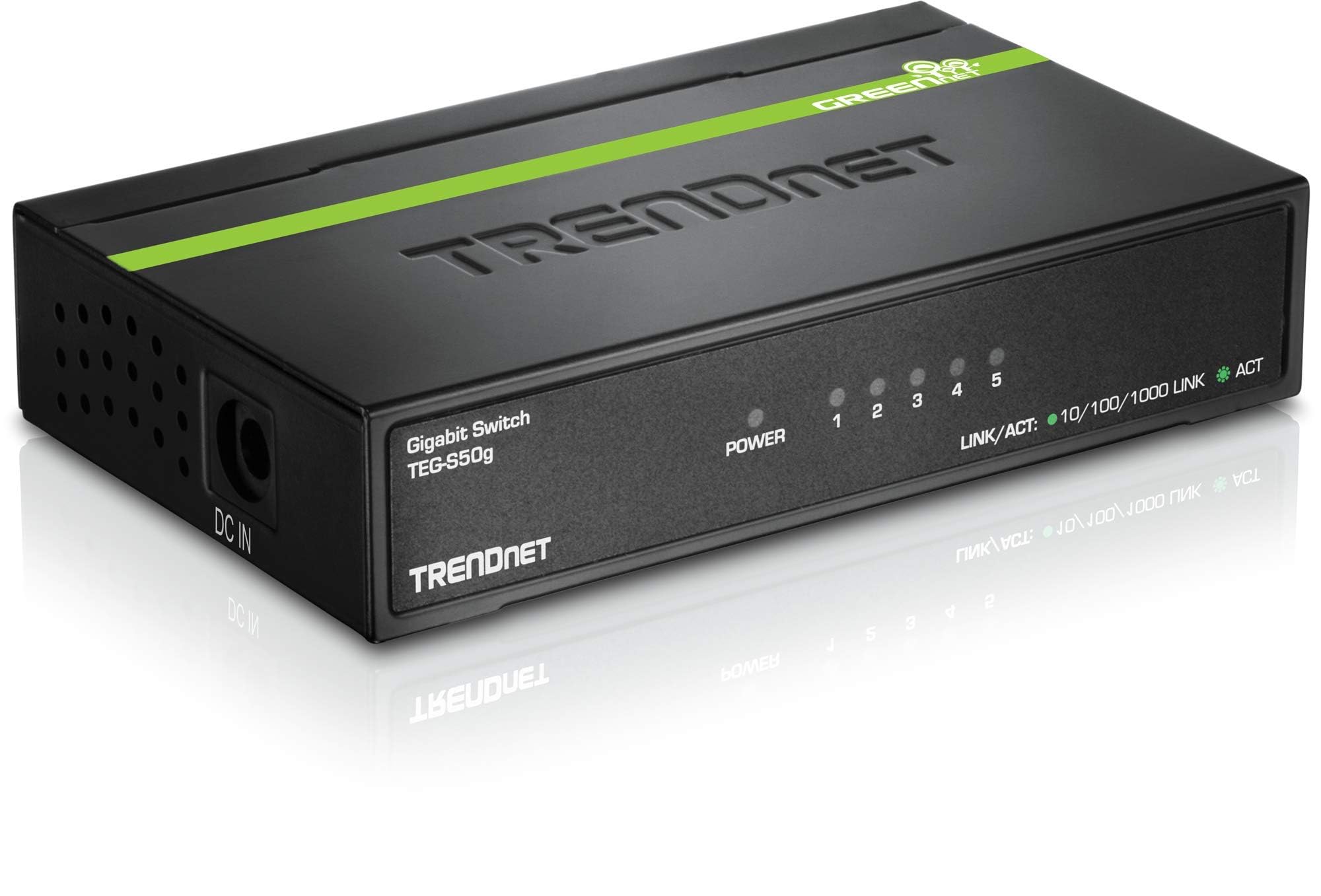 Trendnet 5 Port Unmanaged Gigabit Greennet Desktop Metal Switch, Ethernet Network Switch, 5 X Gigabit Ports, Fanless, 10 Gbps Sw