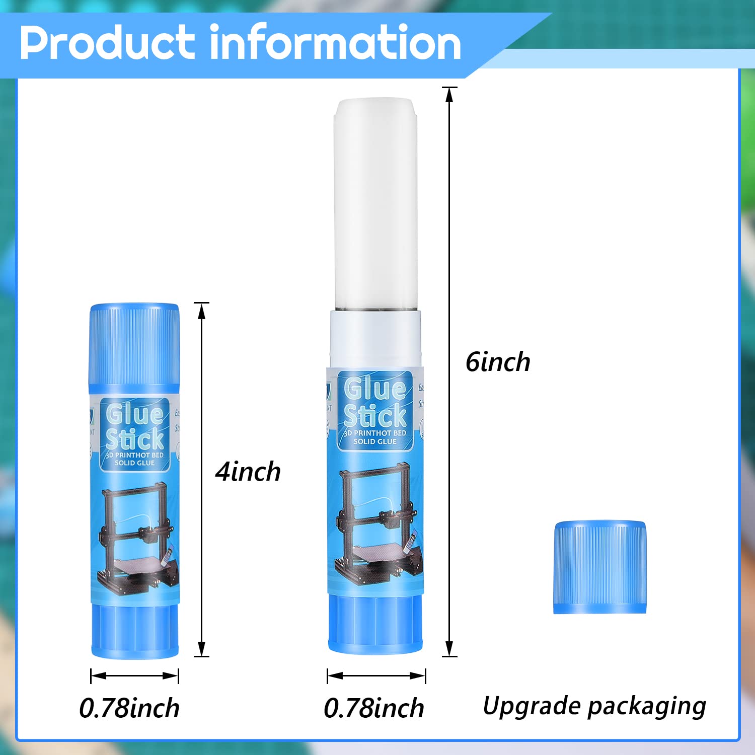 Outus 3D Printer Glue Sticks Pvp Solid Glue Sticks For 3D Printer Hot Bed Removing Printing Models(6 Pieces)