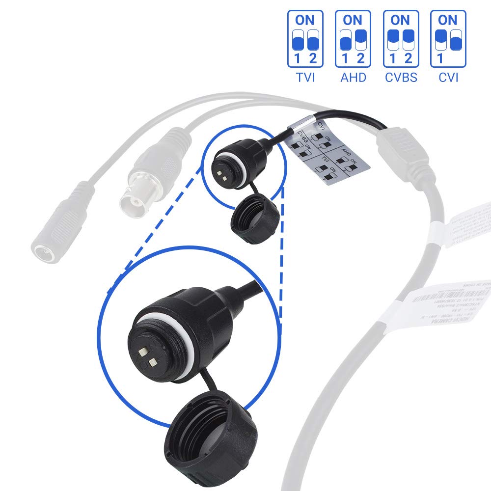 R Tech 2Mp Tvi Turret Dome Camera With Matrix Ir Night Vision, 4 Inch Security Analog Camera, Ip 67 Outdoor Weatherproof, Full M