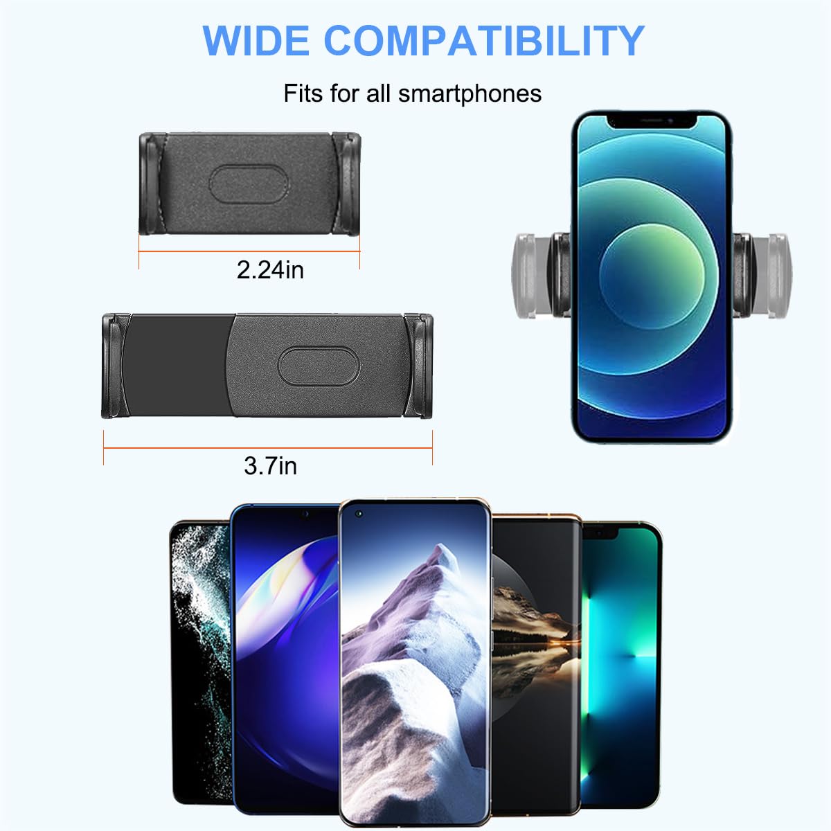 JCWINY Flexible Phone Holder for Microphone Stand, Adjustable iPhone & Samsung Galaxy Mic Stand Accessory