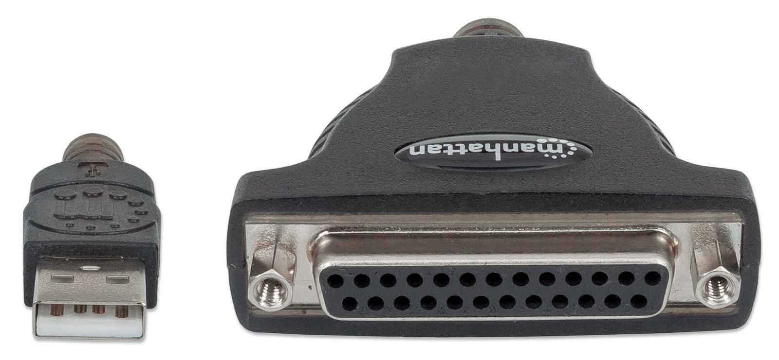 Manhattan 336581 A Male To Db25 Female Full Speed Usb To Parallel Printer Converter
