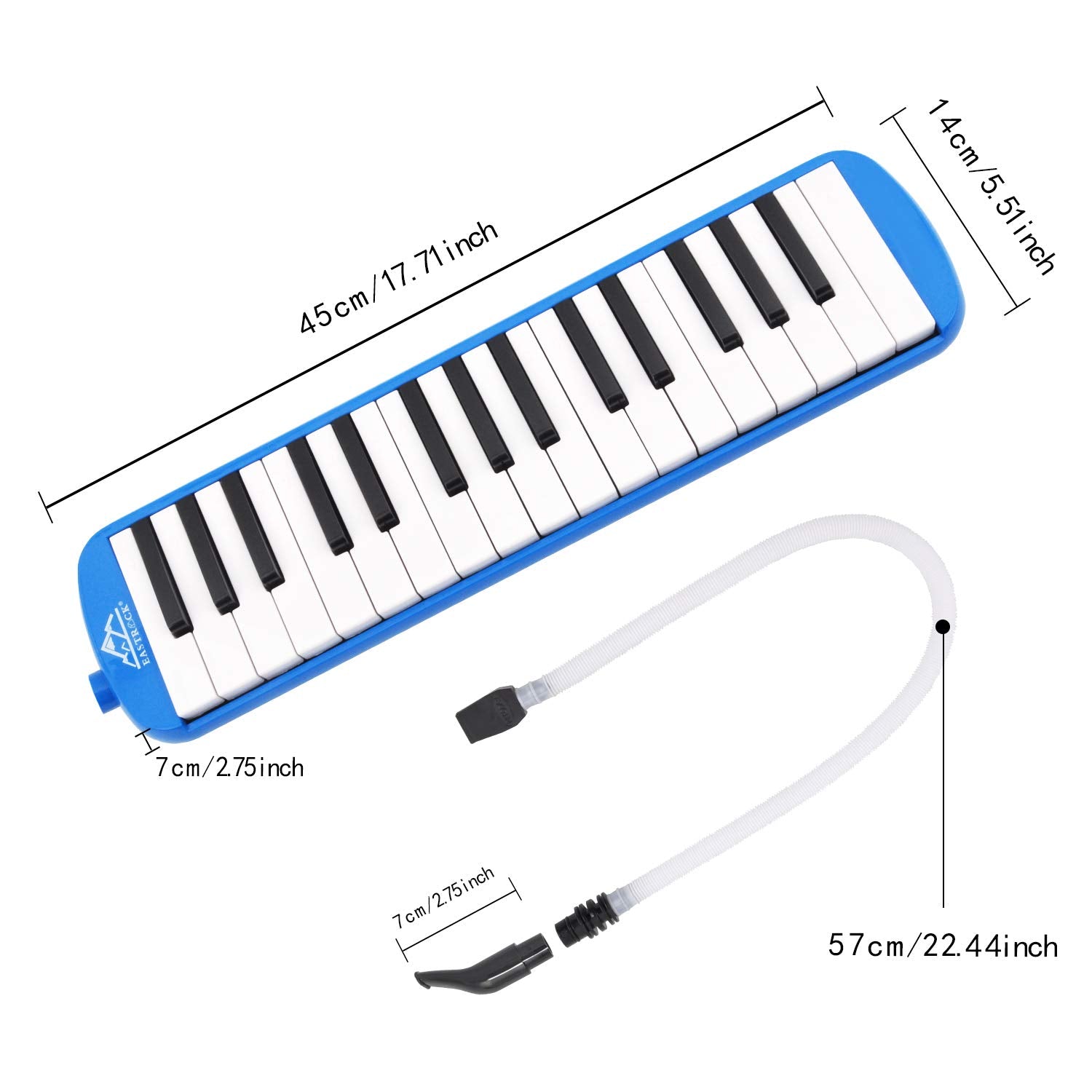 Eastrock 32 Key Melodica Instrument Keyboard Soprano Piano Style With Mouthpiece Tube Sets And Carrying Bag For Beginners Adults