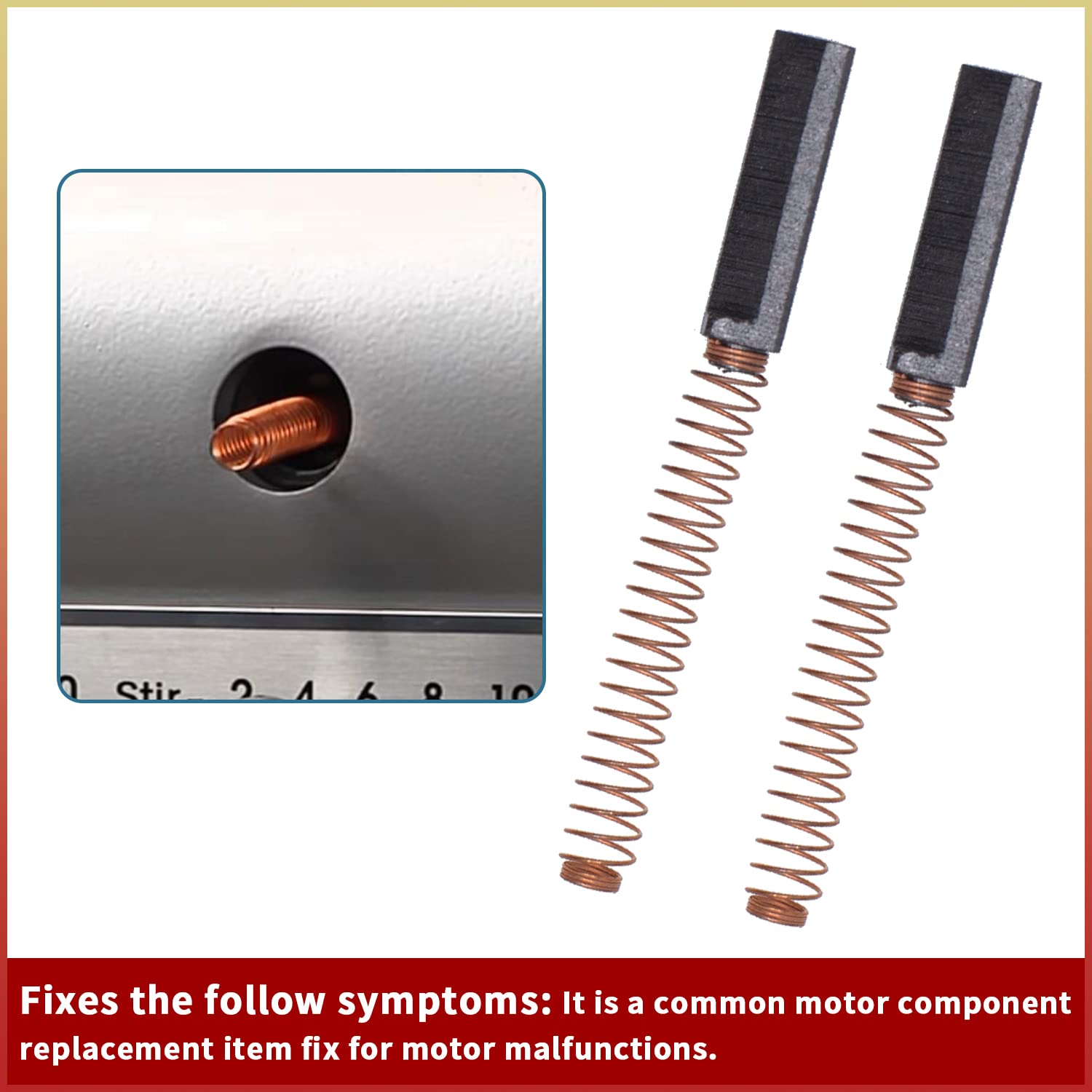 2Pcs W10380496 Carbon Mixer Motor Brushes Replacement For Kitchenaid Stand Mixers 9706416 W10260958 Wpw10380496 Ps3495098 Ap5178