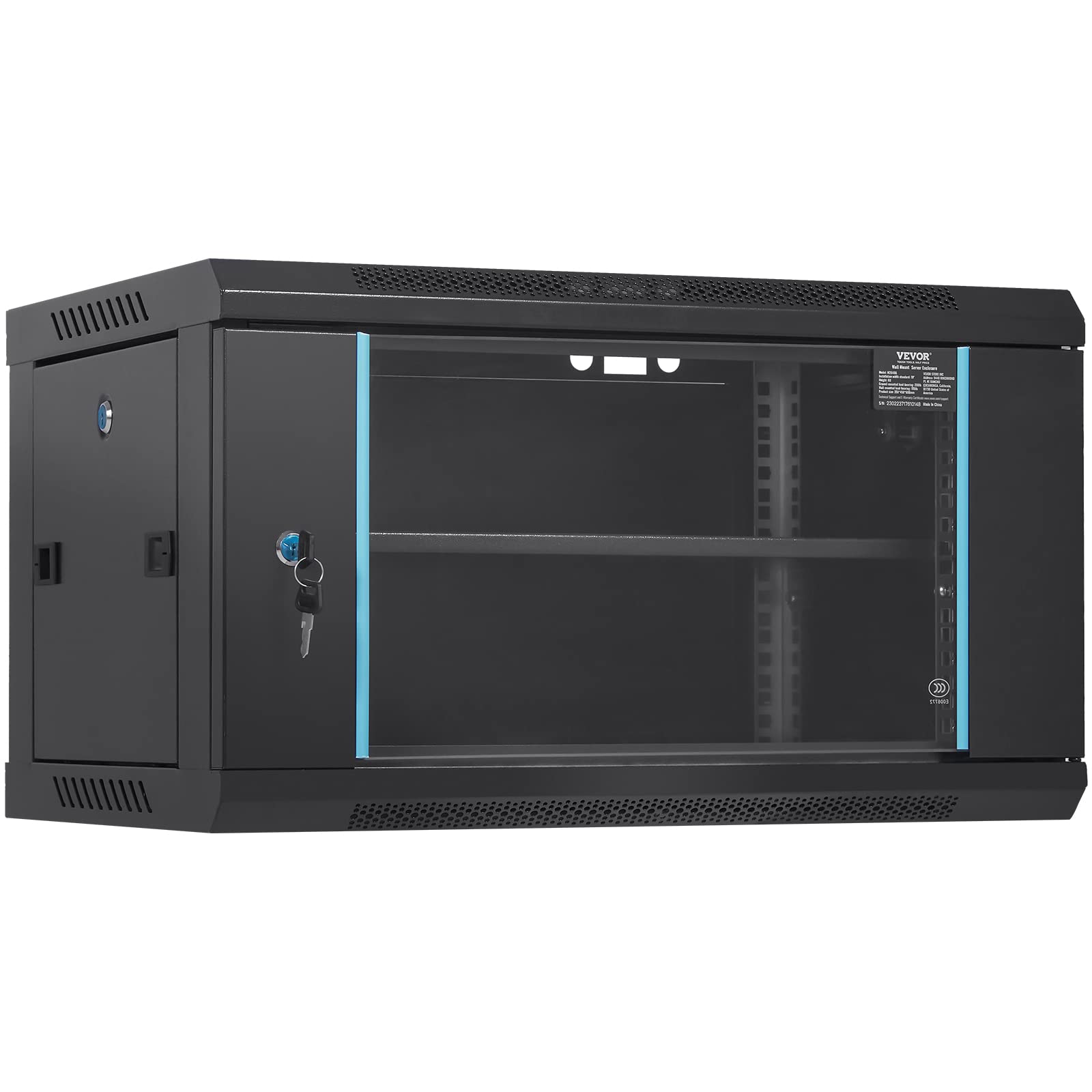Vevor 6U Wall Mount Network Server Cabinet, 15.5'' Deep, Server Rack Cabinet Enclosure, 200 Lbs Max. Ground Mounted Load Capacit