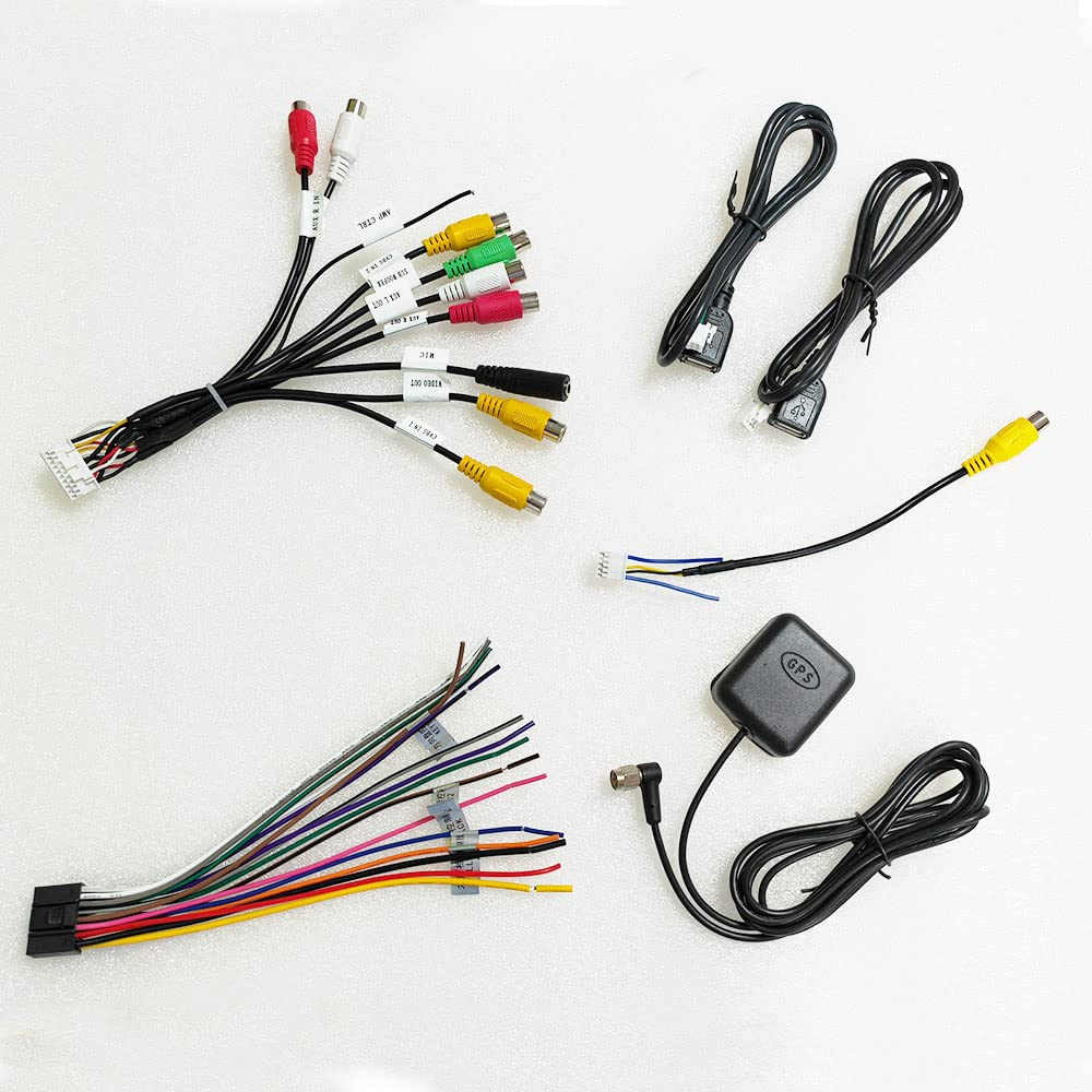 Bestycar Car Stereo Radio Rca Usb Cam In Cable Gps Antenna Power Speaker Wire Harness Kit For 9'' Or 10'' Aftermarket Android He