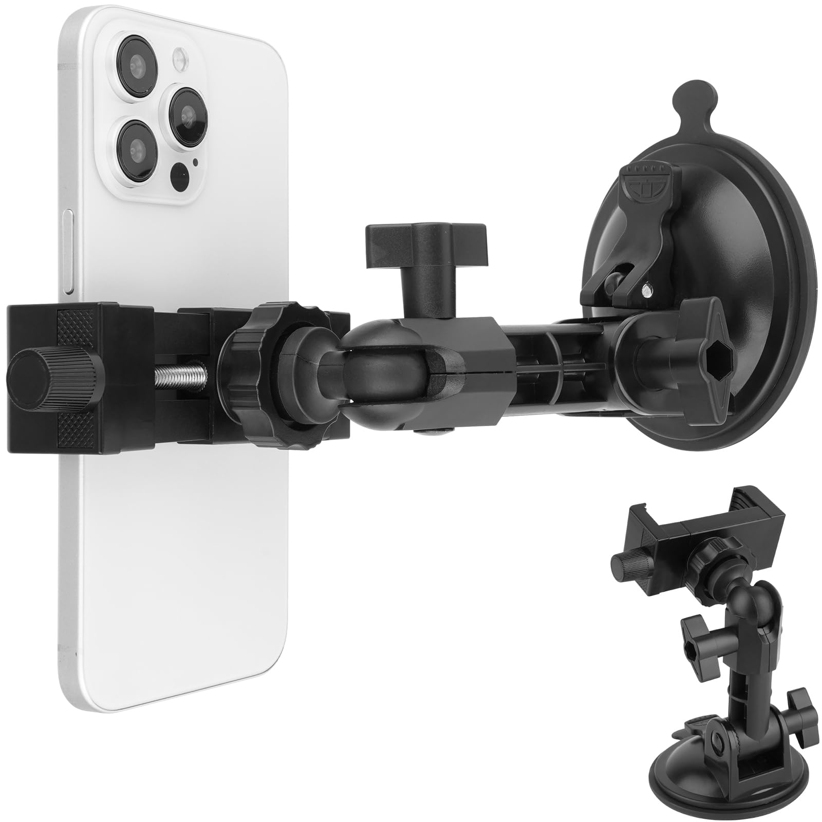 Mippko Mirror Shower Phone Holder,Suction Cup Phone Stand For Bathroom/Tile/Wall/Mirror/Glass/Wooden/Metal,360 Adjustable Mount 