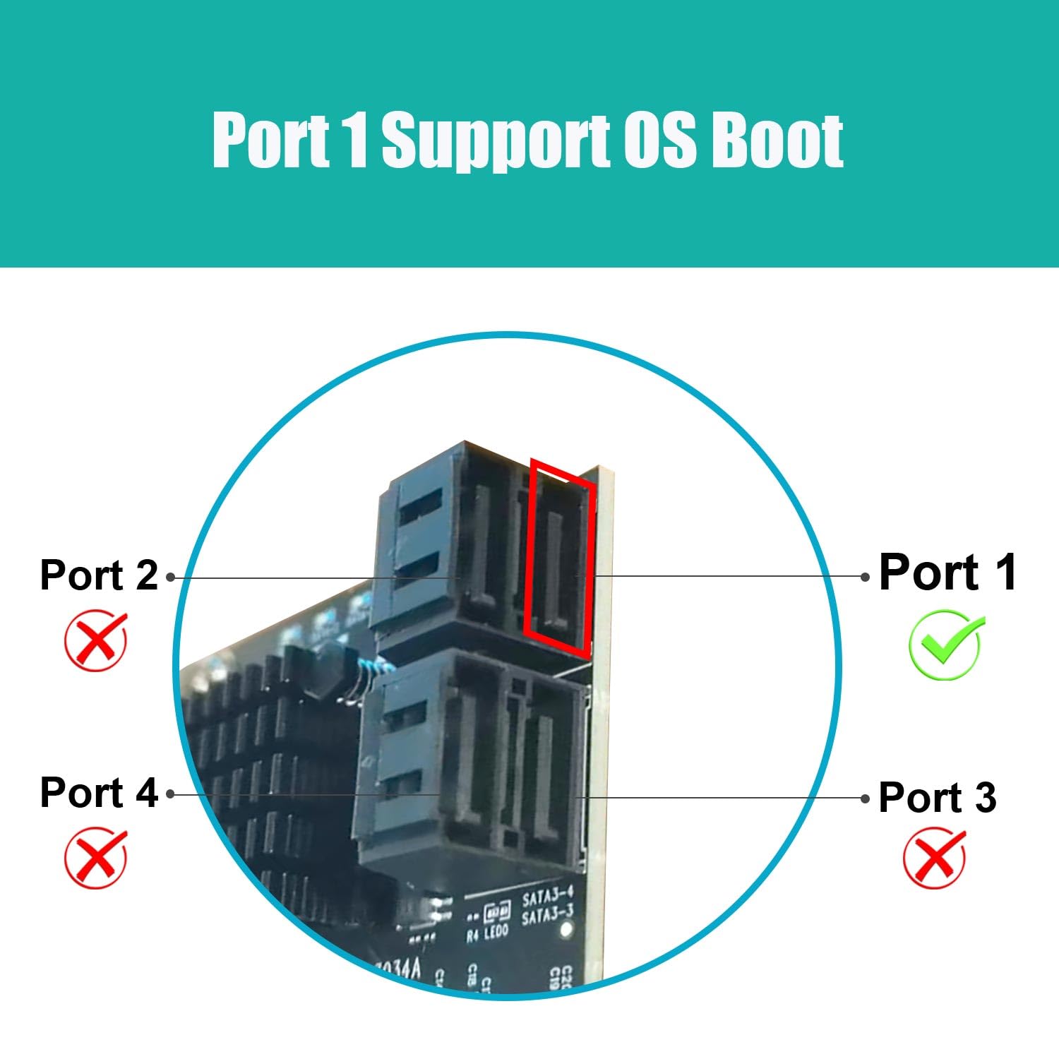 Glotrends Sa3034A 4 Port Pcie Sata 3.0 Card, Support Os Booting, Including Sata Cables And 1:5 Sata Splitter Power Cable, Compat