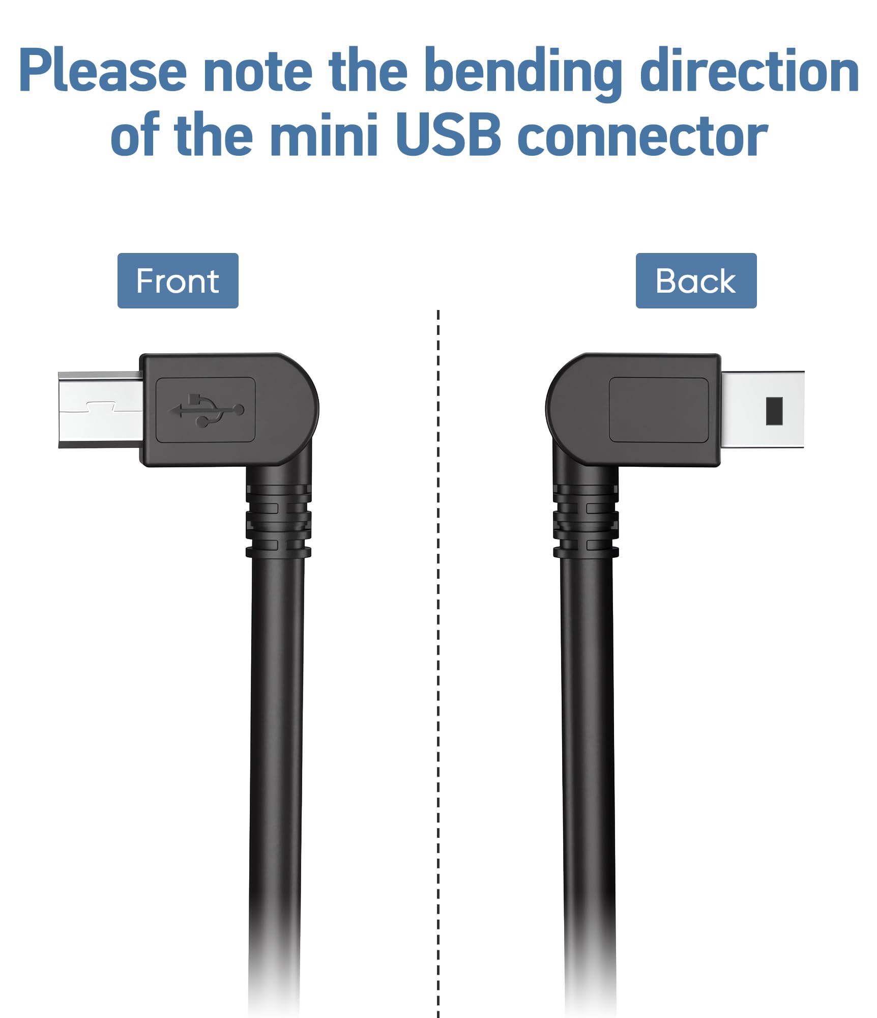 Pixelman 6.6Ft Charger Cable For Garmin Gps,(2 Pcs) 90 Degree Universal Mini Usb Power Cable For Garmin Gps,Car Navigator Charger Adapter Gps Charger For Garmin Zumo Xt Drivesmart 65 Dezl Tomtom