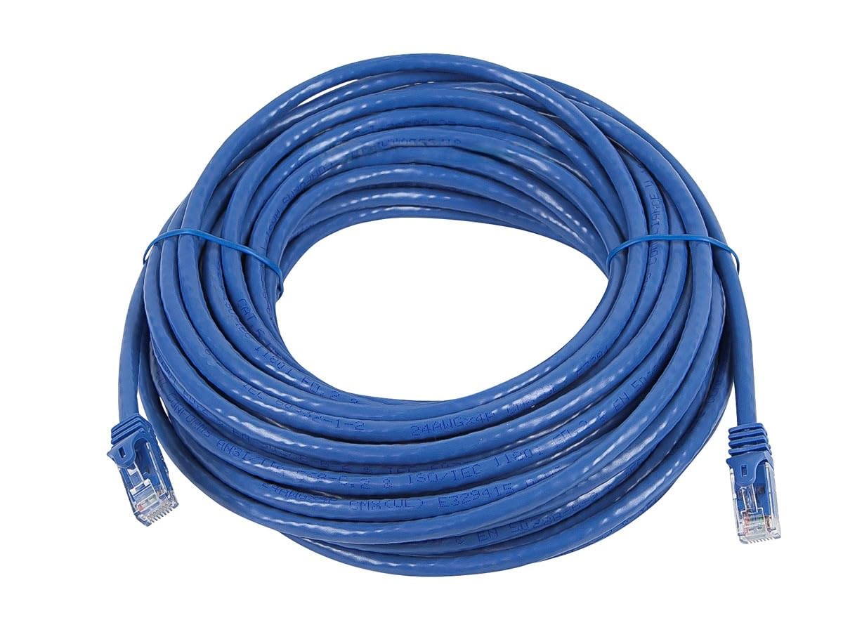 Monoprice Cat6 50Ft Blue Patch Cable Utp 24Awg 550Mhz Pure Bare Copper Snagless Rj45 Flexboot Series Ethernet Cable