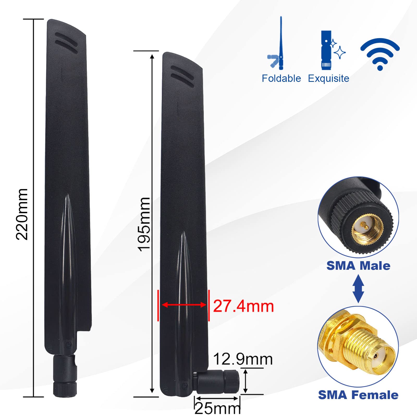 12Dbi 433Mhz Antenna High Gain Radio Antenna Sma Male Connector Omni Directional Antenna Wireless Antenna For Wireless Sensor Ne