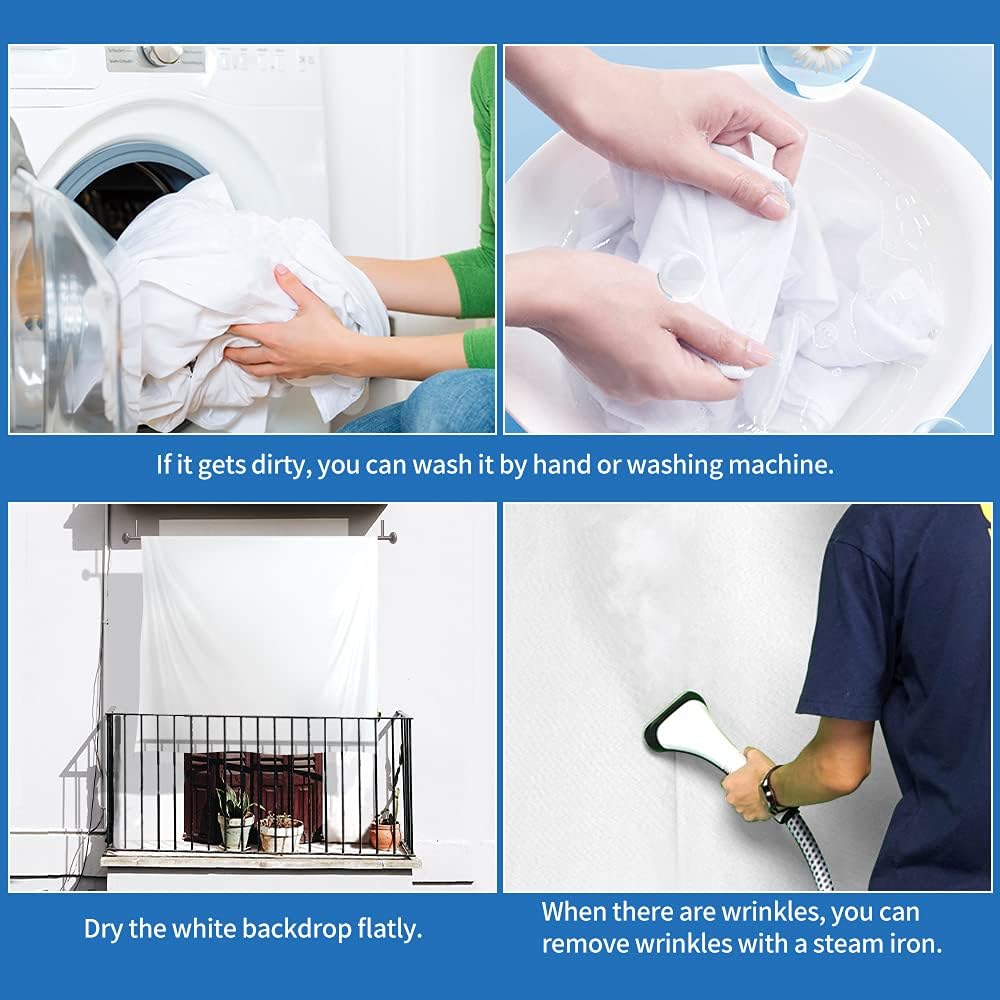 Hemmotop White Backdrop Background 10X12 Ft White Backdrop Screen For Photography, Seamless White Photography Backdrop Backgroun