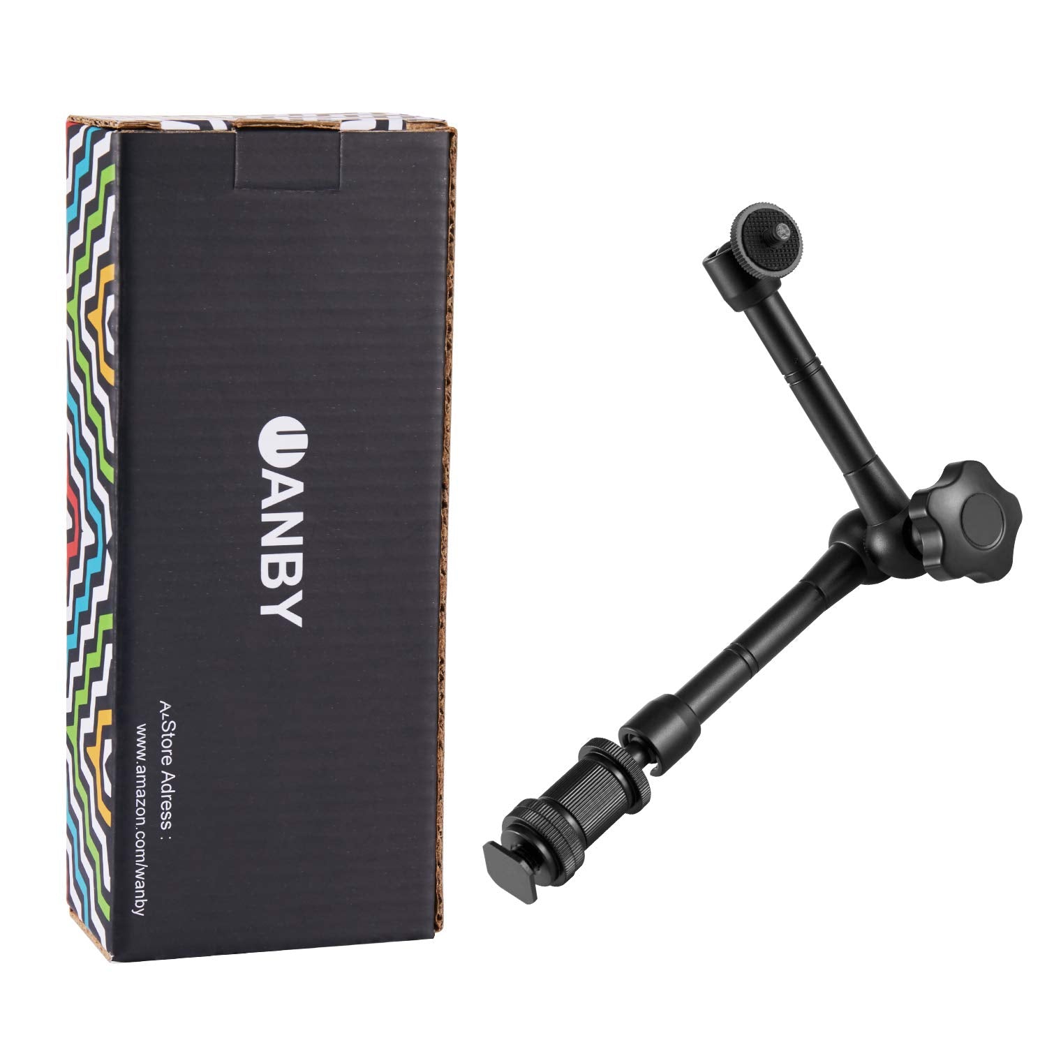 Wanby 11 Inch Articulating Friction Magic Arm Adjustable W/Hot Shoe Mount 1/4'' Tripod Screw For Camera Rig, Lcd Monitor, Led Fl