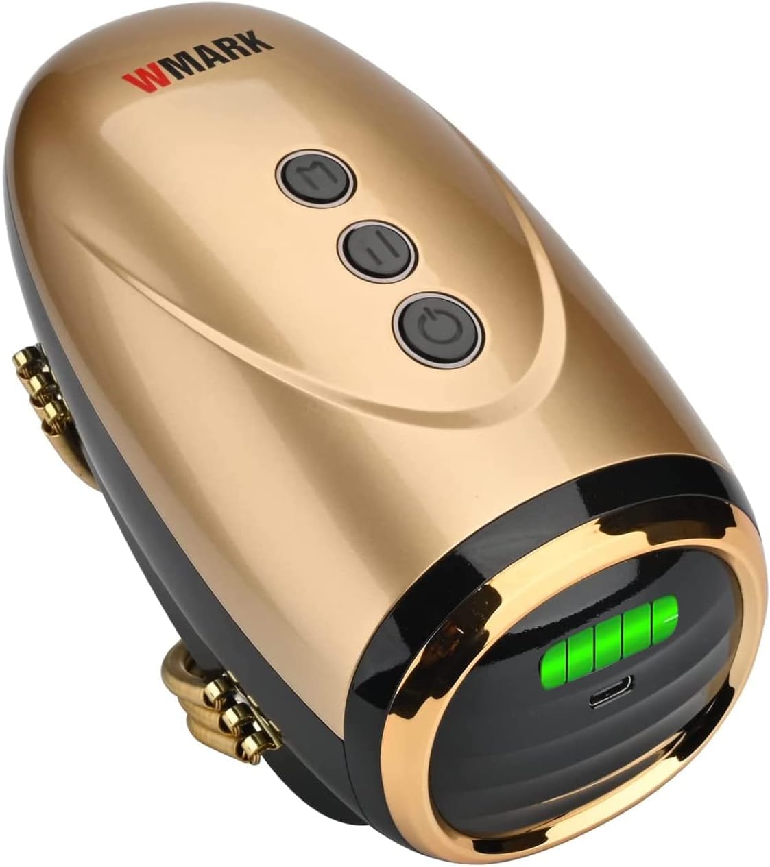 WMARK Barber Massager/Cordless Handheld Massager, Charge Neck/Legs/Hand/Face Massager, 2 Massage Nodes 2600AMH,Golden