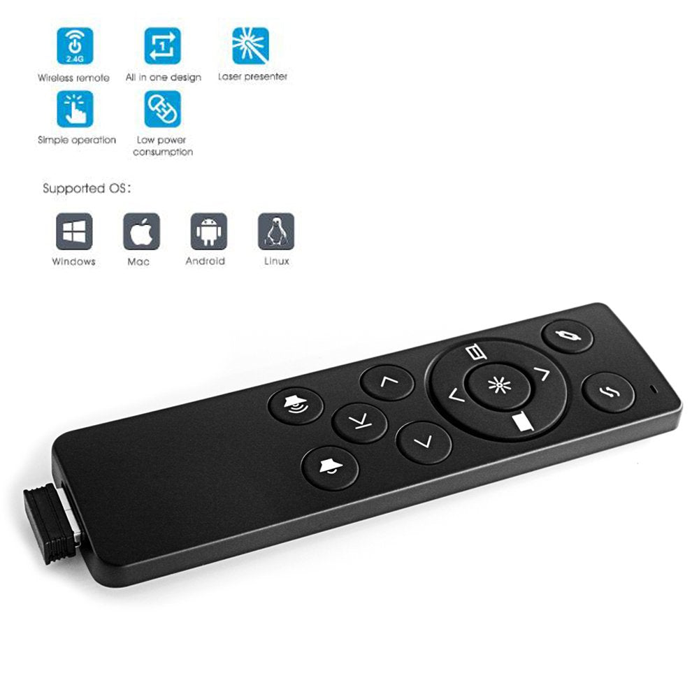 Miritz 2.4Ghz Wireless Presenter, Usb Control Powerpoint Ppt, Remote Control Clicker For Multi Media Devices, Projector, Pc, Tel