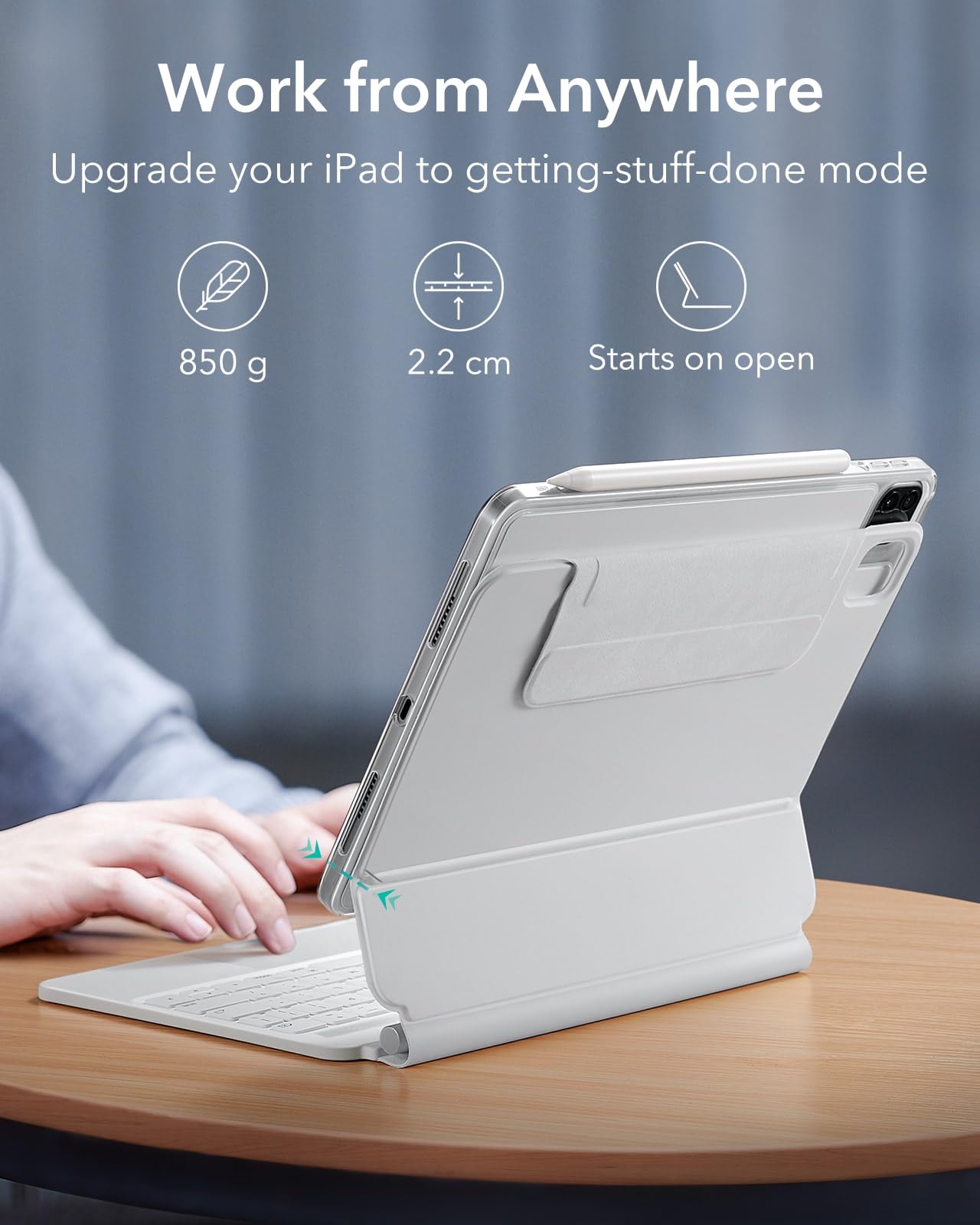 Esr Ipad Air 11 Inch Case With Keyboard (M2, 2024), Easy Set Magnetic Stand, Portrait/Raised Modes For Ipad Pro 11/Air 6Th/Air 5