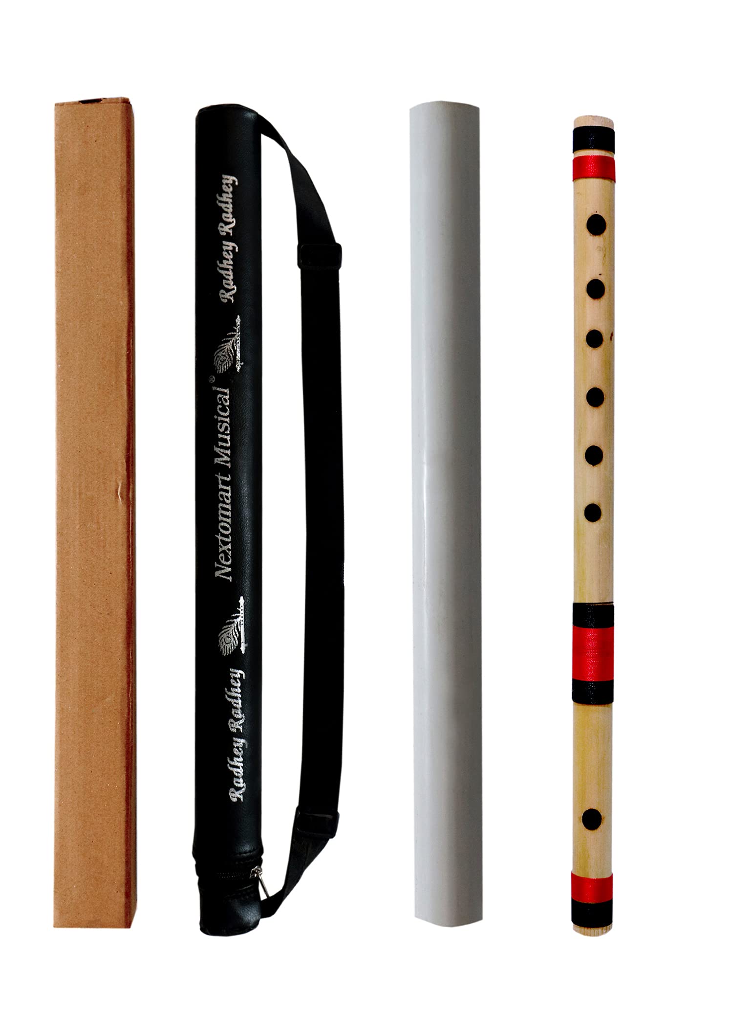 Nextomart Musical Flutes C Sharp 6 Hole Bamboo Flute Bansuri With Flute Carry Bag Free (17 Inch)