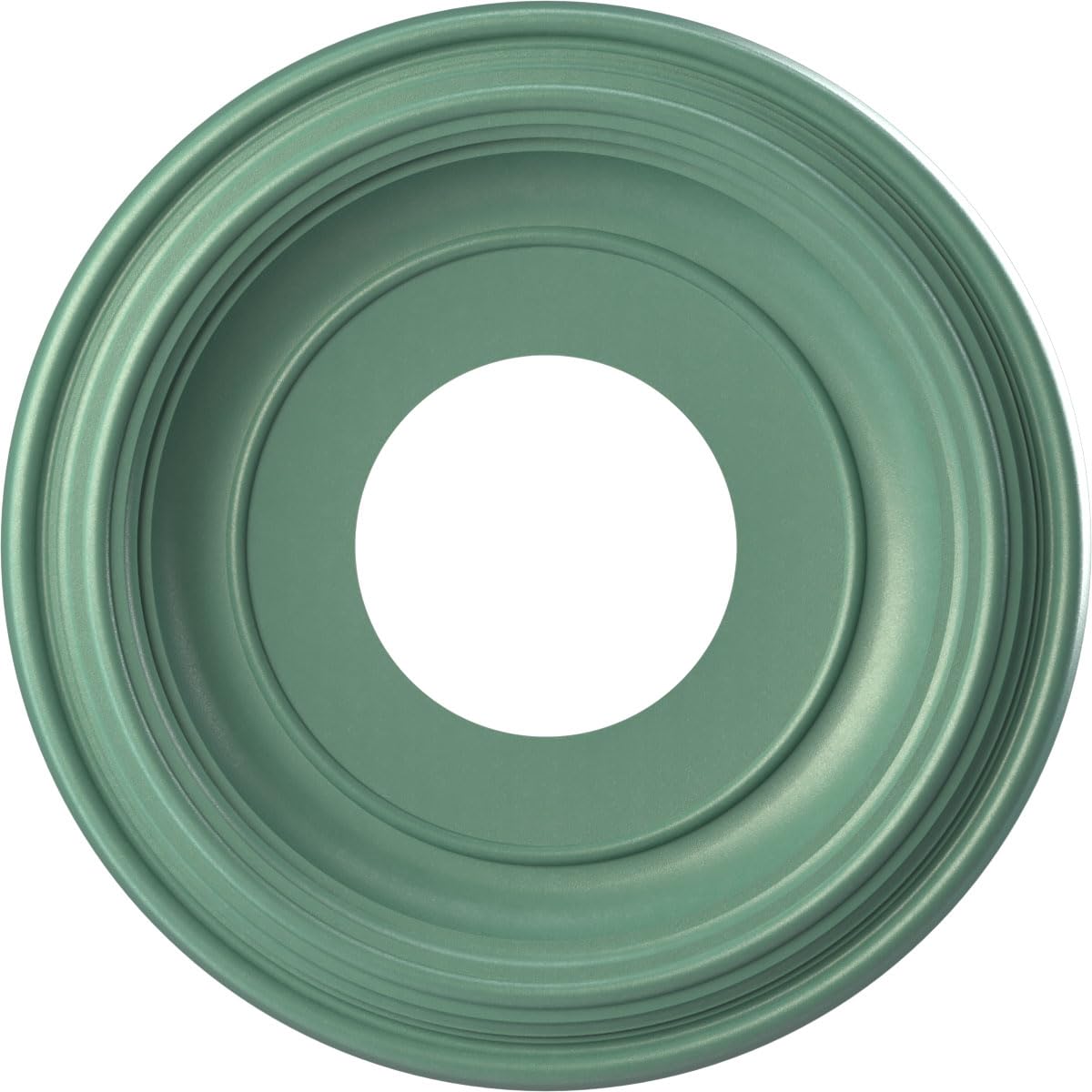 10OD x 3 1/2ID x 1 1/8P Traditional Thermoformed PVC Ceiling Medallion (Fits Canopies up to 5 1/2), Universal Pearl Metallic Sea