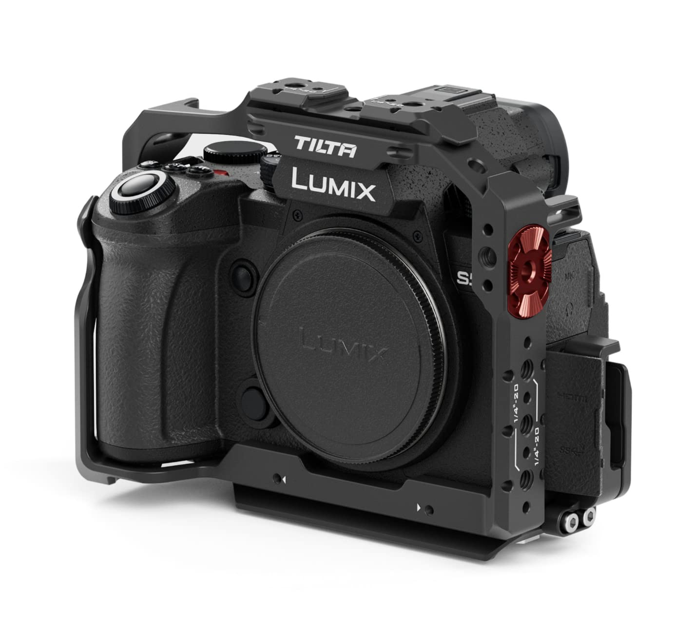 Tilta Full Camera Cage Compatible With Panasonic S5 Ii/Iix (Black) | Custom Designed | Mount Accessories Via Nato Rail, Rosette, Cold Shoe, And 1/4' 20 Threads With Locating Pins | Ta T50 Fcc B