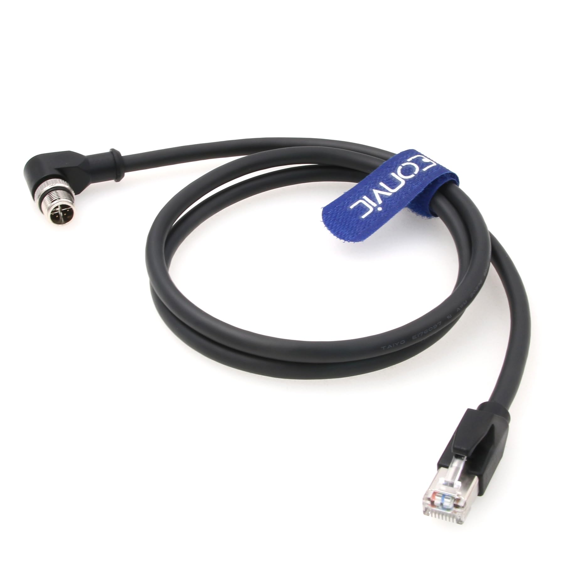 Eonvic Ethernet Cable M12 X Type Right Angle 8 Position To Rj45 Waterproof Industrial Shielded Network High Flex Cable For Cognex