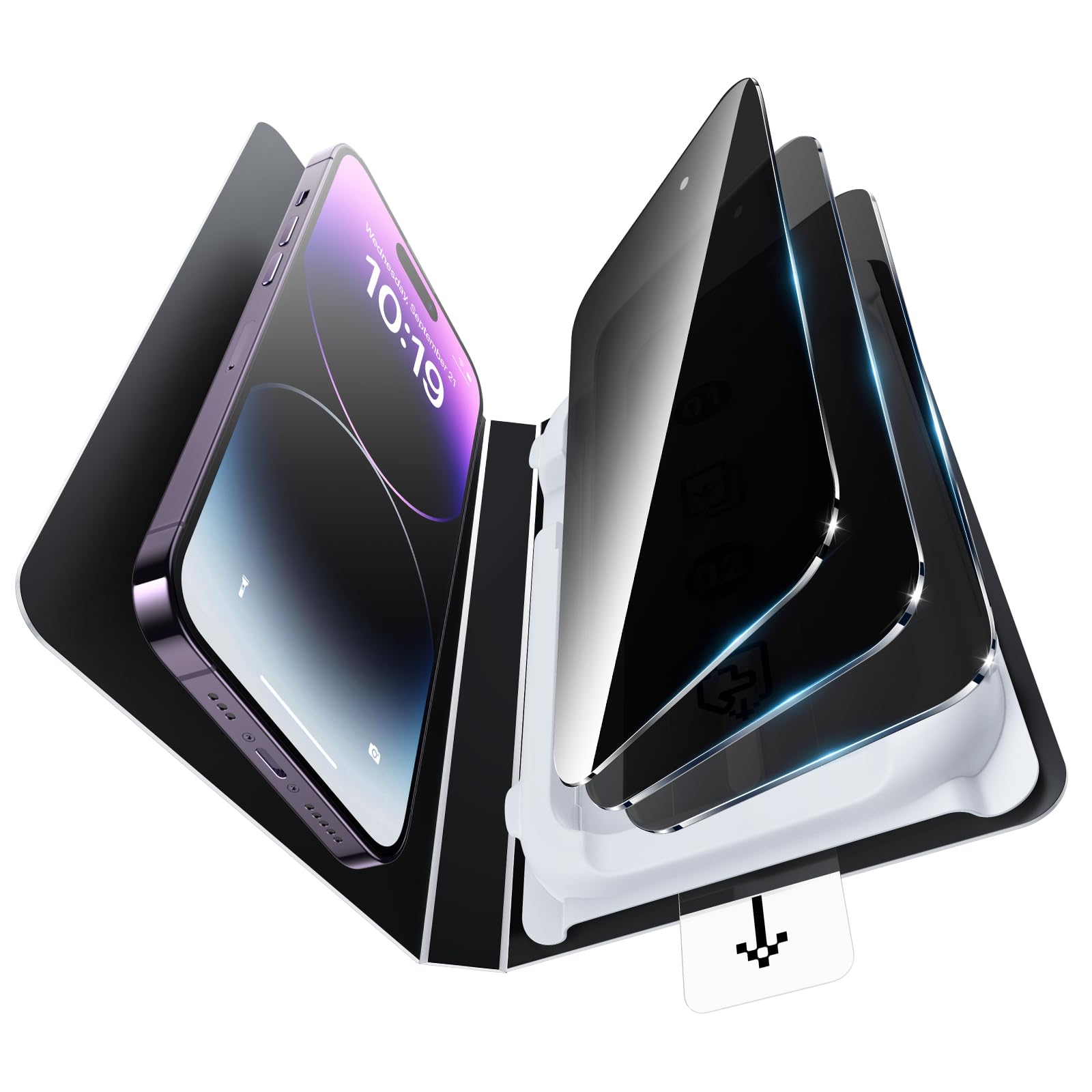 Smartdevil 2Pack Privacy Screen Protector 9H Top Shatterproof [ Military Grade Protection ] Screen Protector Tempered Glass With