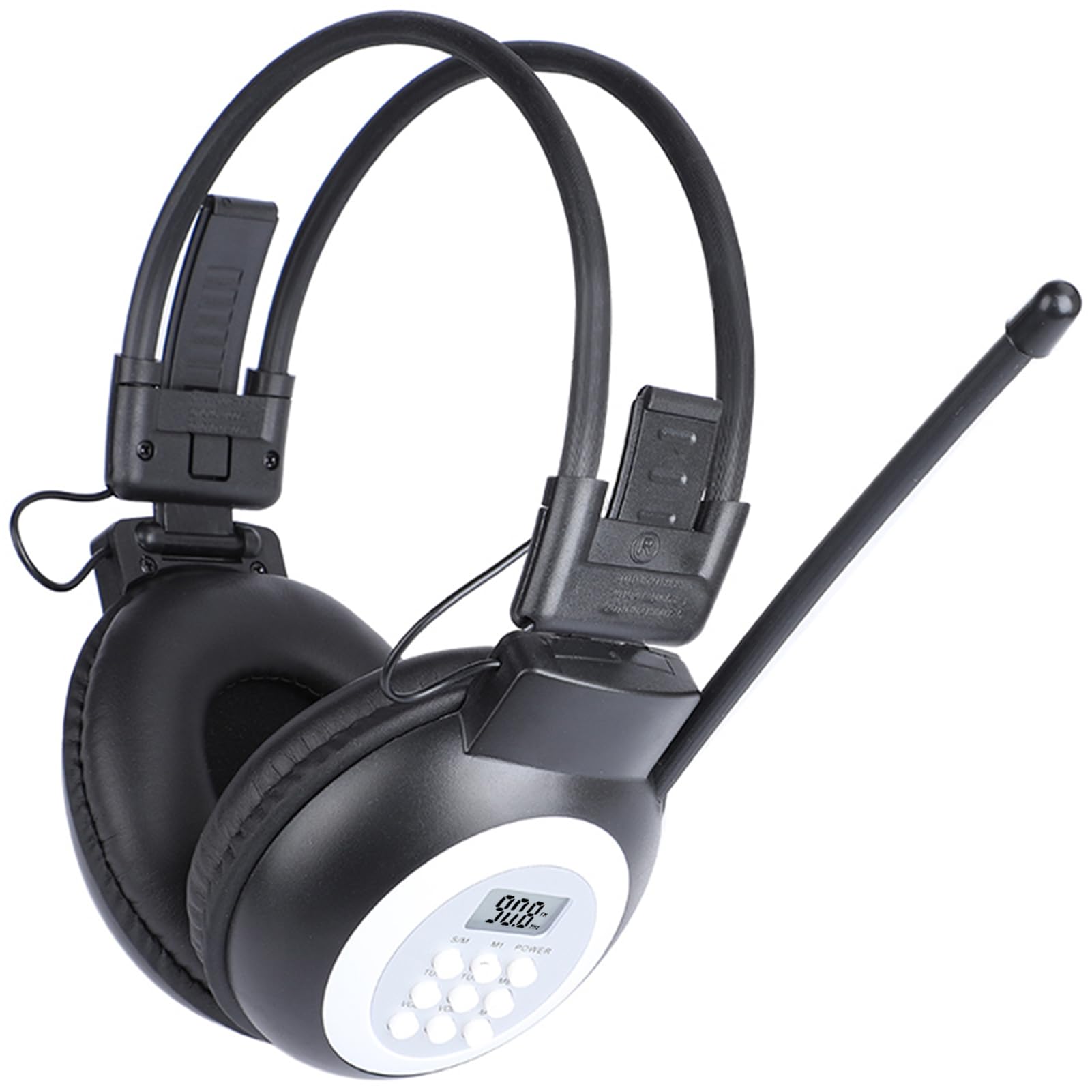 Zhiwhis Fm Portable Radio, Stereo Headsetwith Lcd,Over Ear Foldable, Pocket Walkmen Conference Receiver, Small Wireless/Wired He