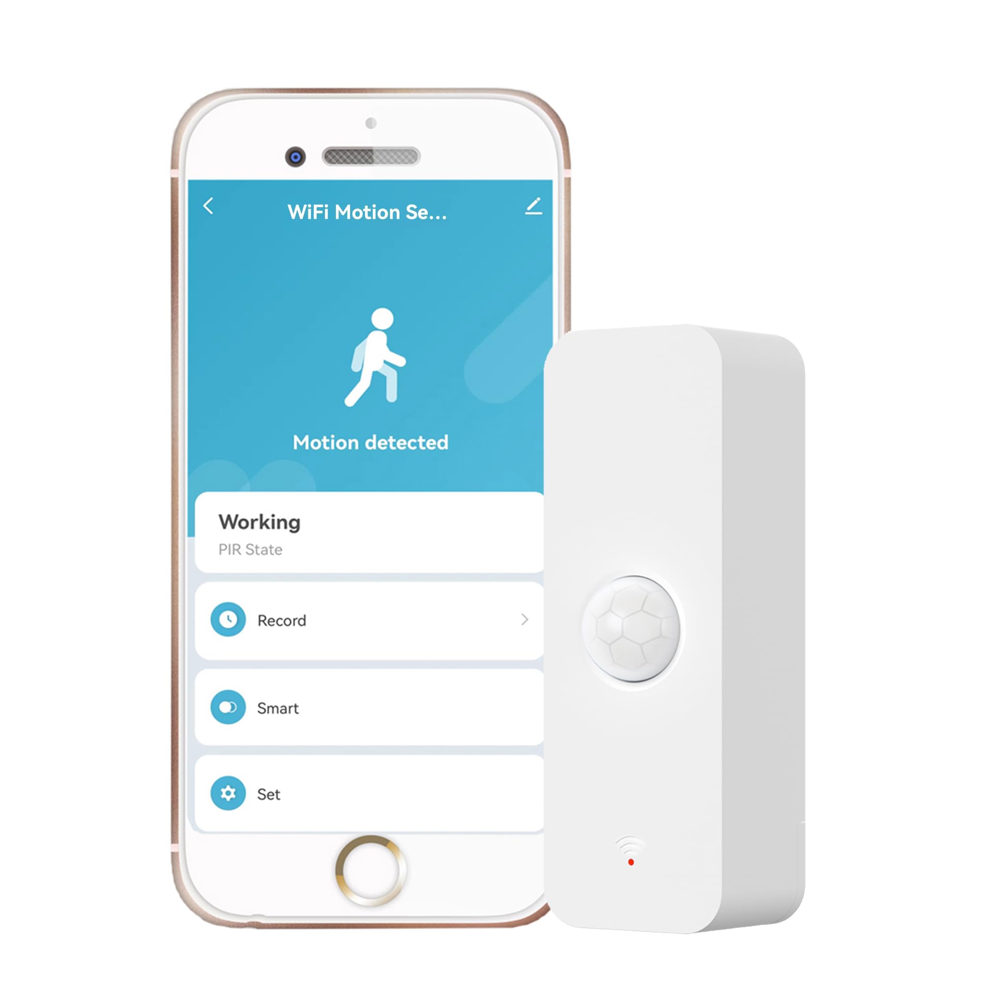 Wifi Pir Motion Sensor: Smart Indoor Motion Detector With App Notification Alerts & Records, Battery Included, Infrared Movement