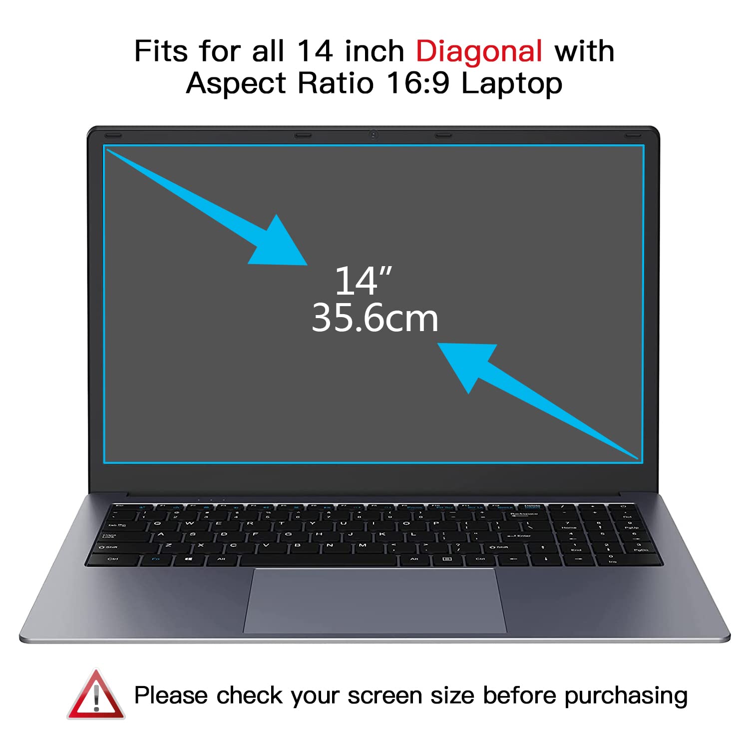 2 Pcs 14 Inch Laptop Anti Blue Light Screen Protector, Eye Protection Blue Light Blocking & Anti Glare Filter Film For 14'' With