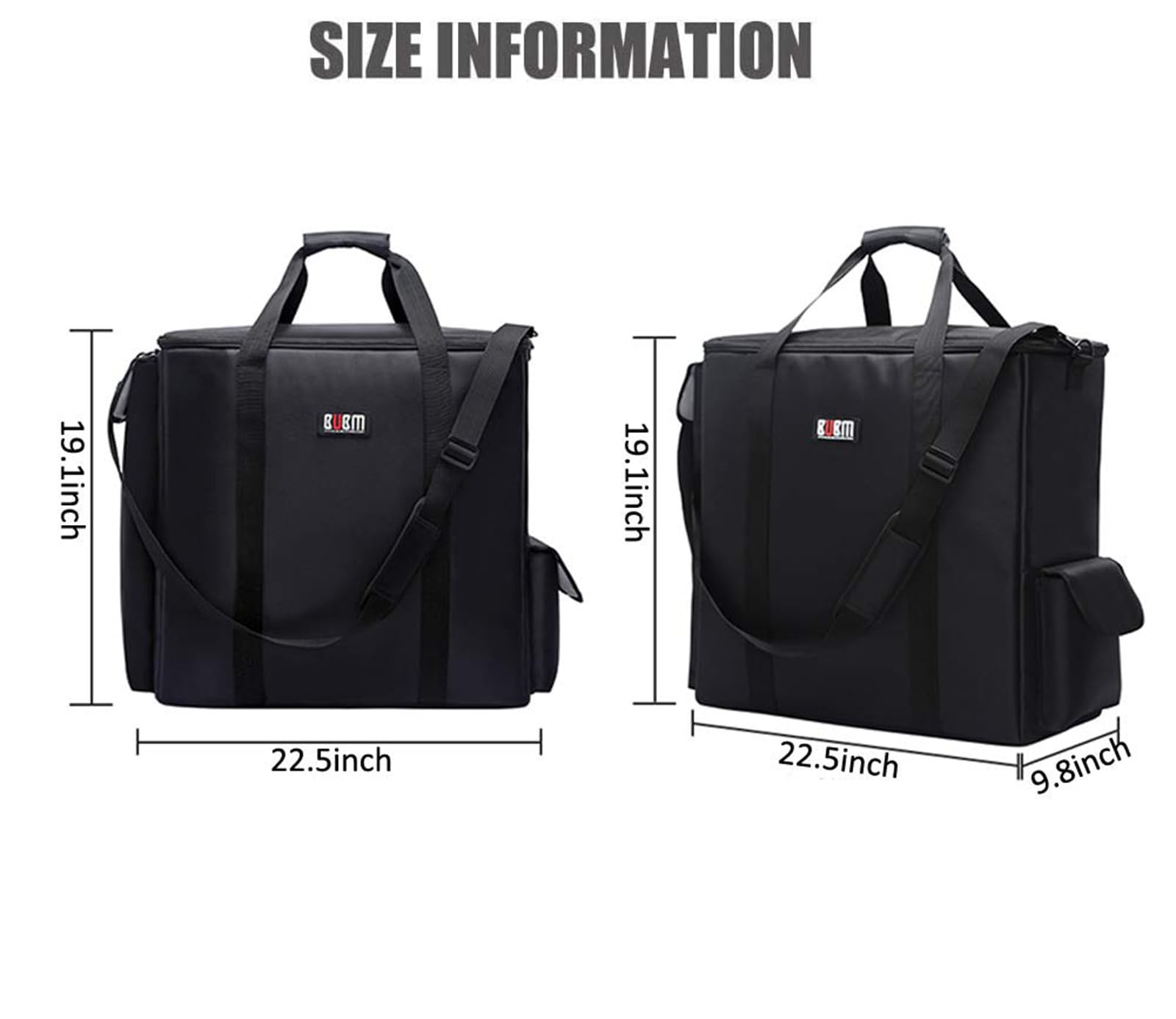 Bubm Desktop Computer Carrying Case, Padded Nylon Carry Tote Bag For Transporting Computer Tower Pc Chassis, Keyboard, Cable And
