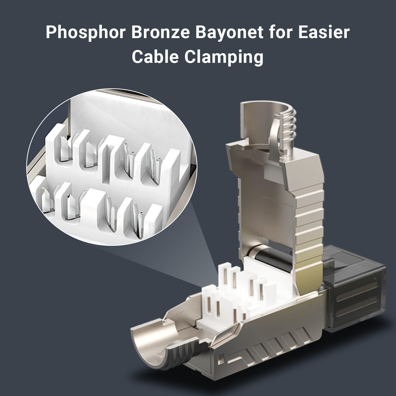 Zoerax 12 Pack Rj45 Connectors Tool Free Cat 8, Cat8 Field Termination Plug Shielded Rj45 Modular Plugs For 2000Mhz 2Ghz 40G Dou