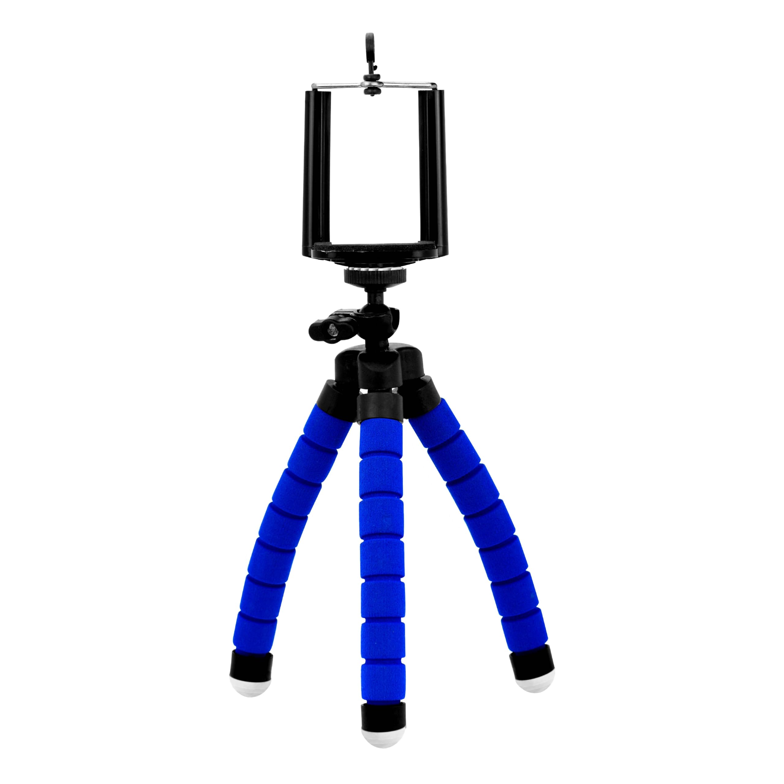 Conext Link Universal Adjustable Octopus Tripod Stand Phone Holder For Iphone Camera (Blue)