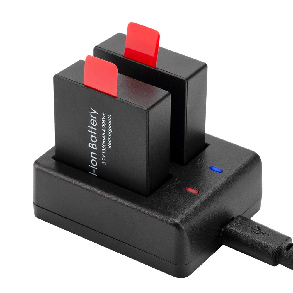 Action Camera Battery Pack, 1350Mah Rechargeable Battery(3 Pack) With Usb Dual Charger For Sports Camera, Compatible With Akaso