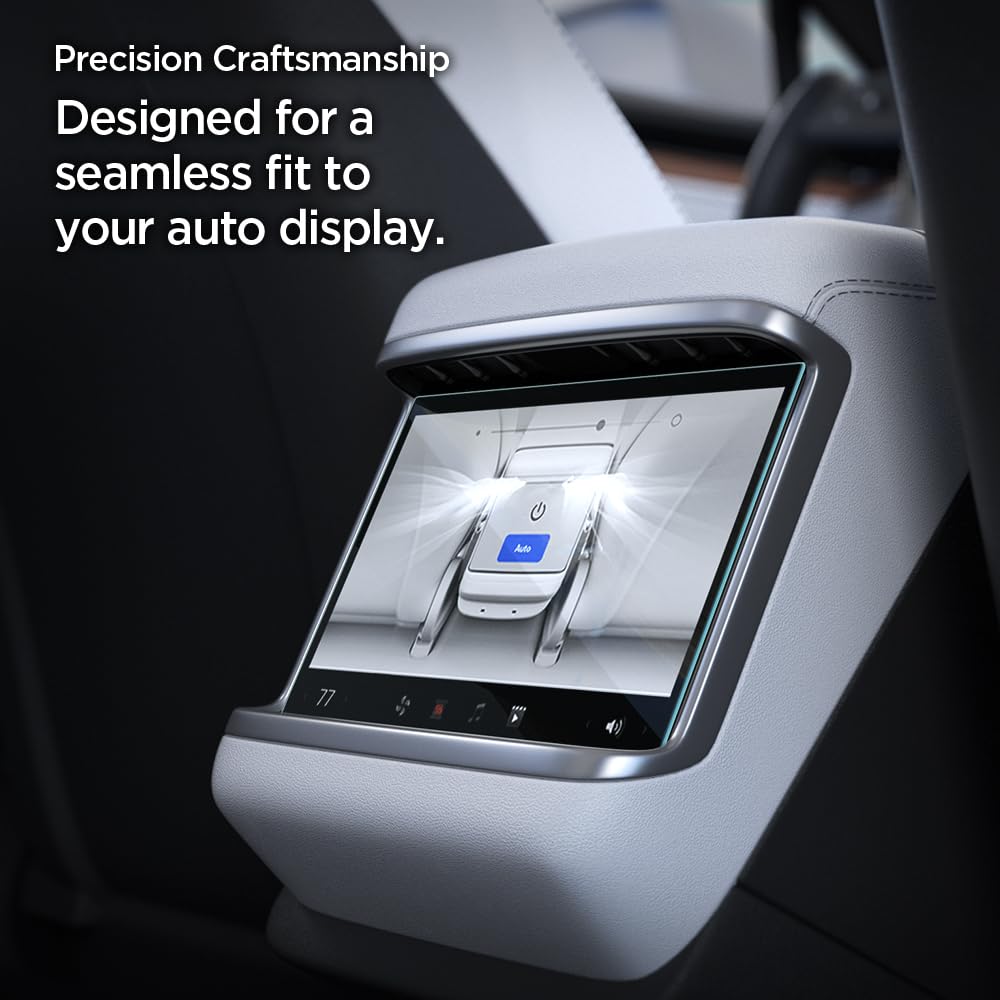 Spigen Tempered Glass Screen Protector [Glastr Slim] Designed For Tesla Model S (2023/2024/2025), Tesla Model X (2023/2024/2025) 9.4 Inch Rear Touchscreen   Matte/Anti Finger Print