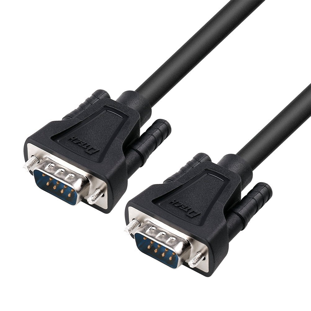 Dtech 15Ft Db9 Rs232 Serial Cable Male To Male Null Modem Cord Full Handshaking 7 Wire Crossover For Data Communication Compatib