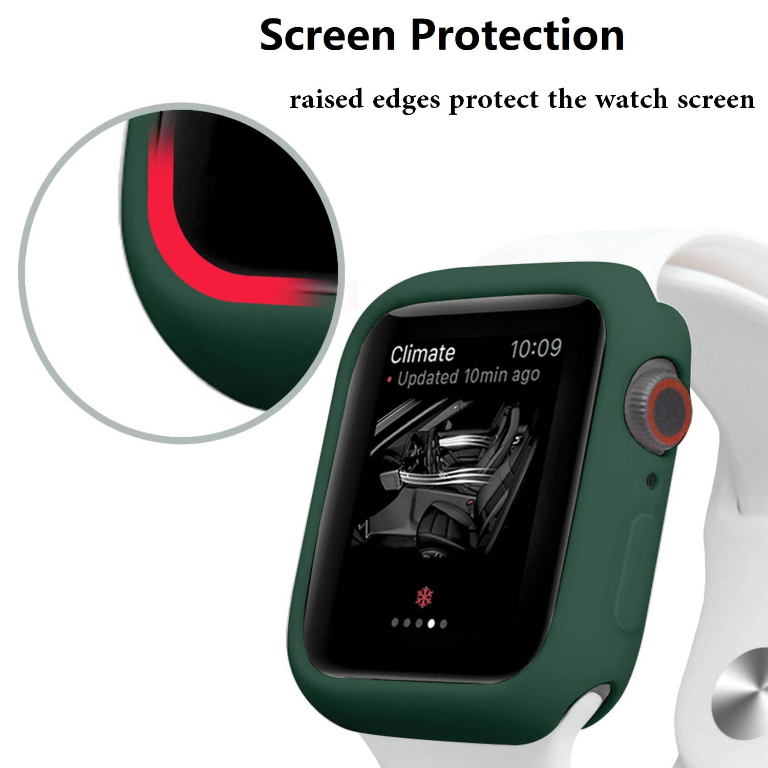 Hontao Ultra Thin Soft Tpu Shockproof Bumper Case For Iwatch Apple Watch Series 10 Dark Green 42Mm