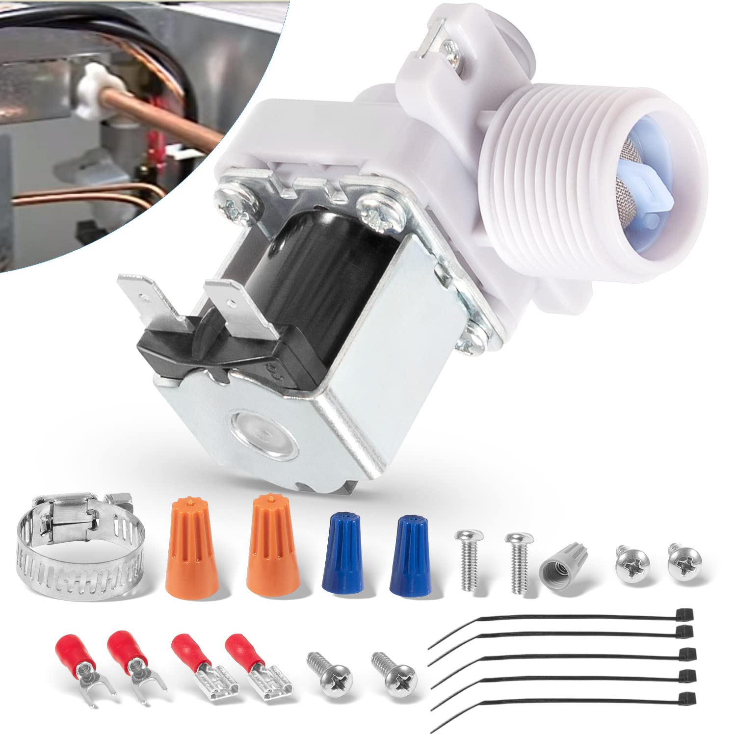 Replacement For Hoshizaki 3U0111 01 Water Valve, 120V, 60Hz, W/Mounting Nuts, J248 030