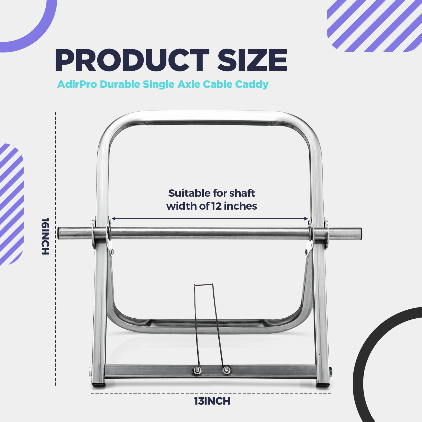 Hicarer Durable Single Axle Cable Caddy 13 X 16 Wire Spool Rack Holder Commercial Industrial Steel Wire Rack Dispenser For C