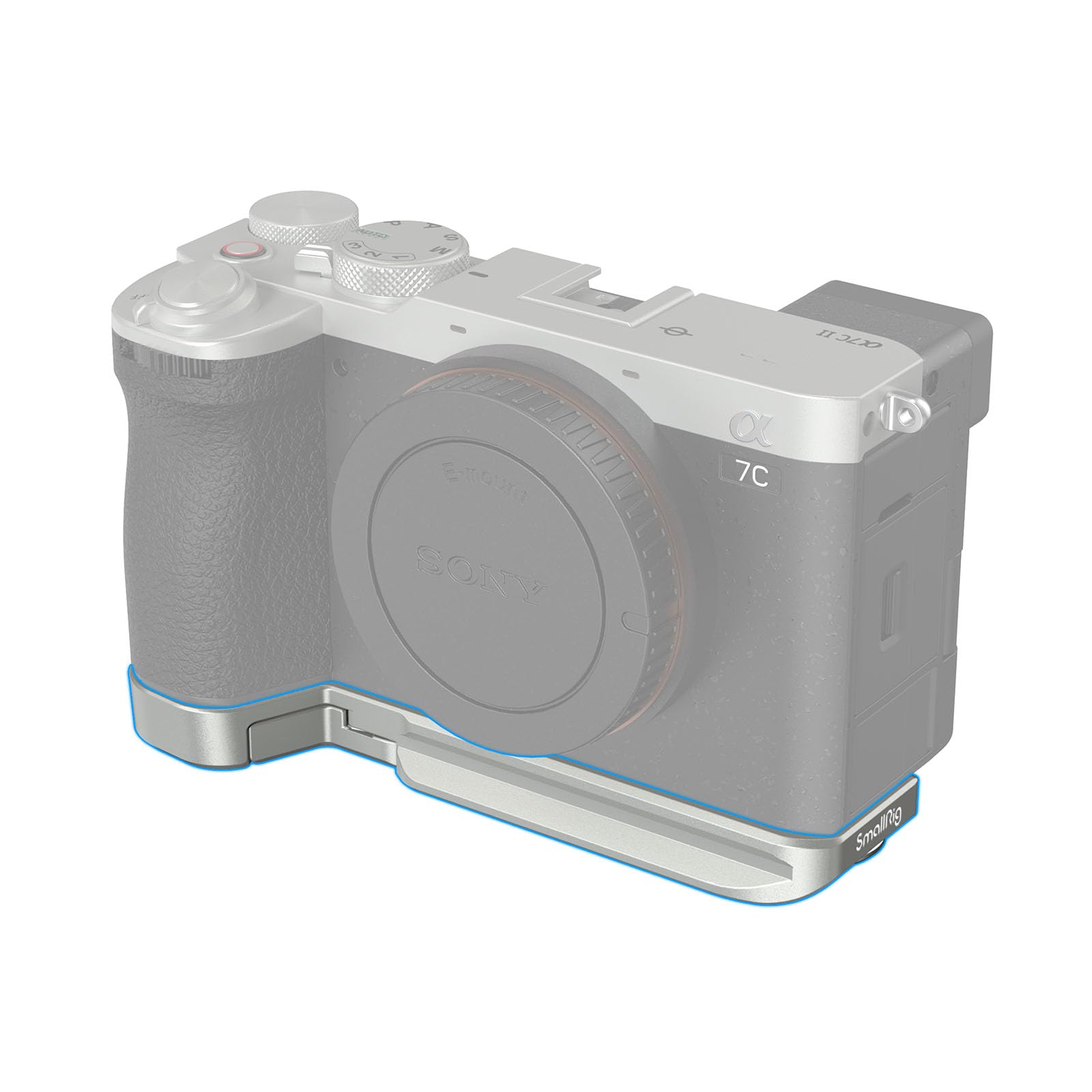 SmallRig Base Plate for Sony A7C II/A7CR, Bottom Mount Plate (Silver) with Built-in Quick-Release Plate for Arca, QD Socket, Str